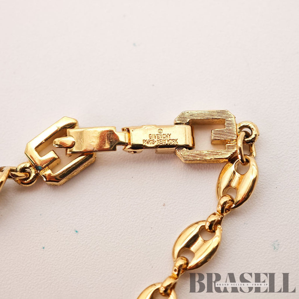 Givenchy G Logo Bracelet Gold Tone Vintage Fashion Jewelry【ImportFeeFREE】