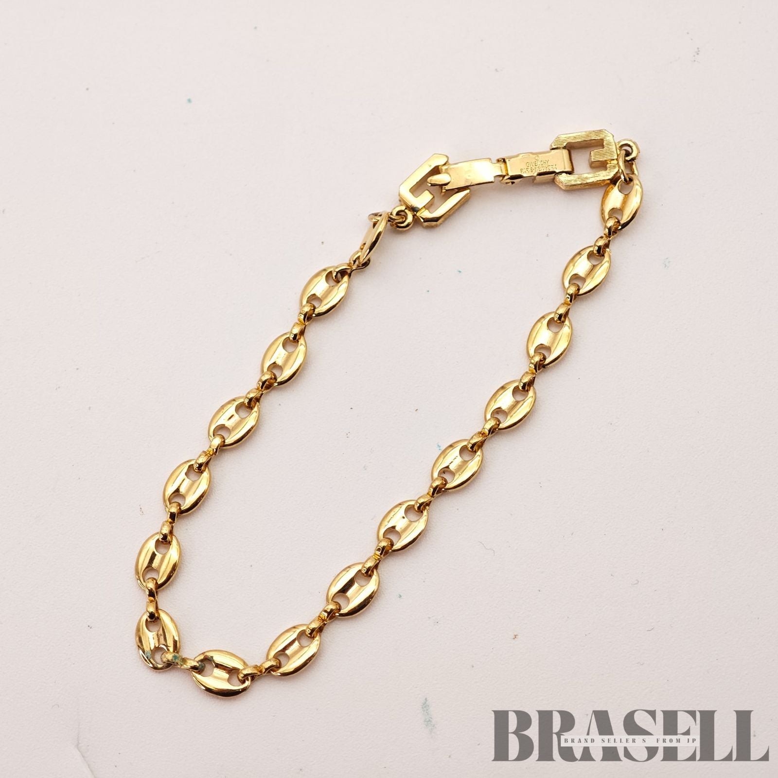 Givenchy G Logo Bracelet Gold Tone Vintage Fashion Jewelry【ImportFeeFREE】