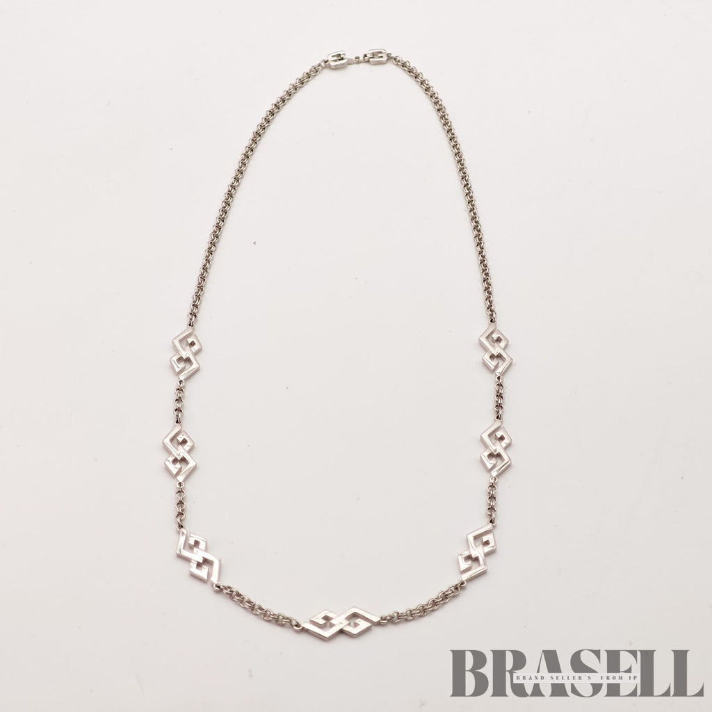 Givenchy G Logo Necklace Silver Tone Women's Vintage Necklace【ImportFeeFREE】