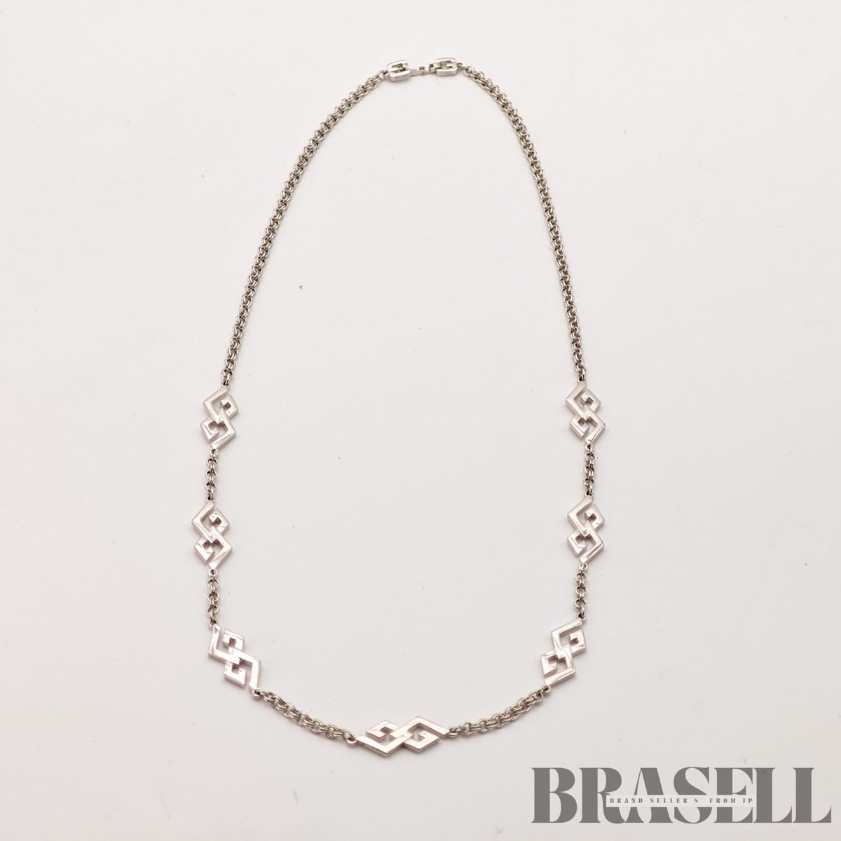 Givenchy G Logo Necklace Silver Tone Women's Vintage Necklace【ImportFeeFREE】