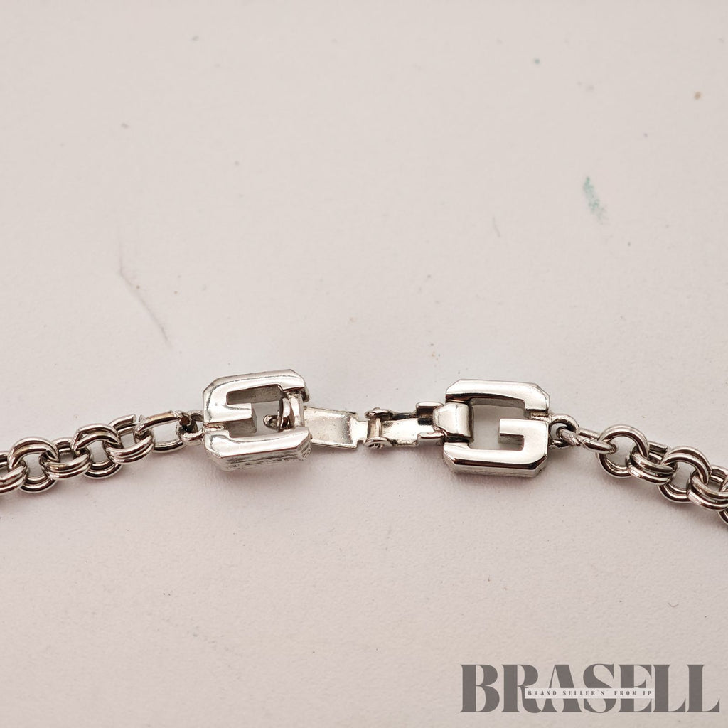 Givenchy G Logo Necklace Silver Tone Women's Vintage Necklace【ImportFeeFREE】