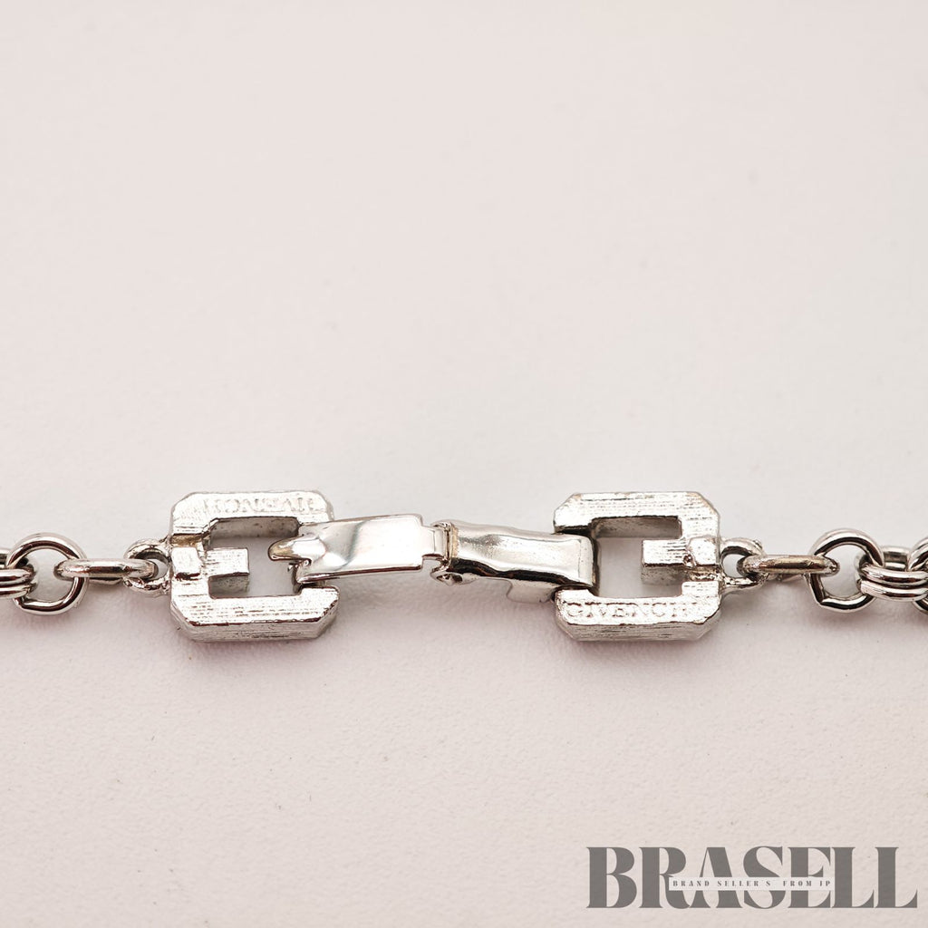 Givenchy G Logo Necklace Silver Tone Women's Vintage Necklace【ImportFeeFREE】