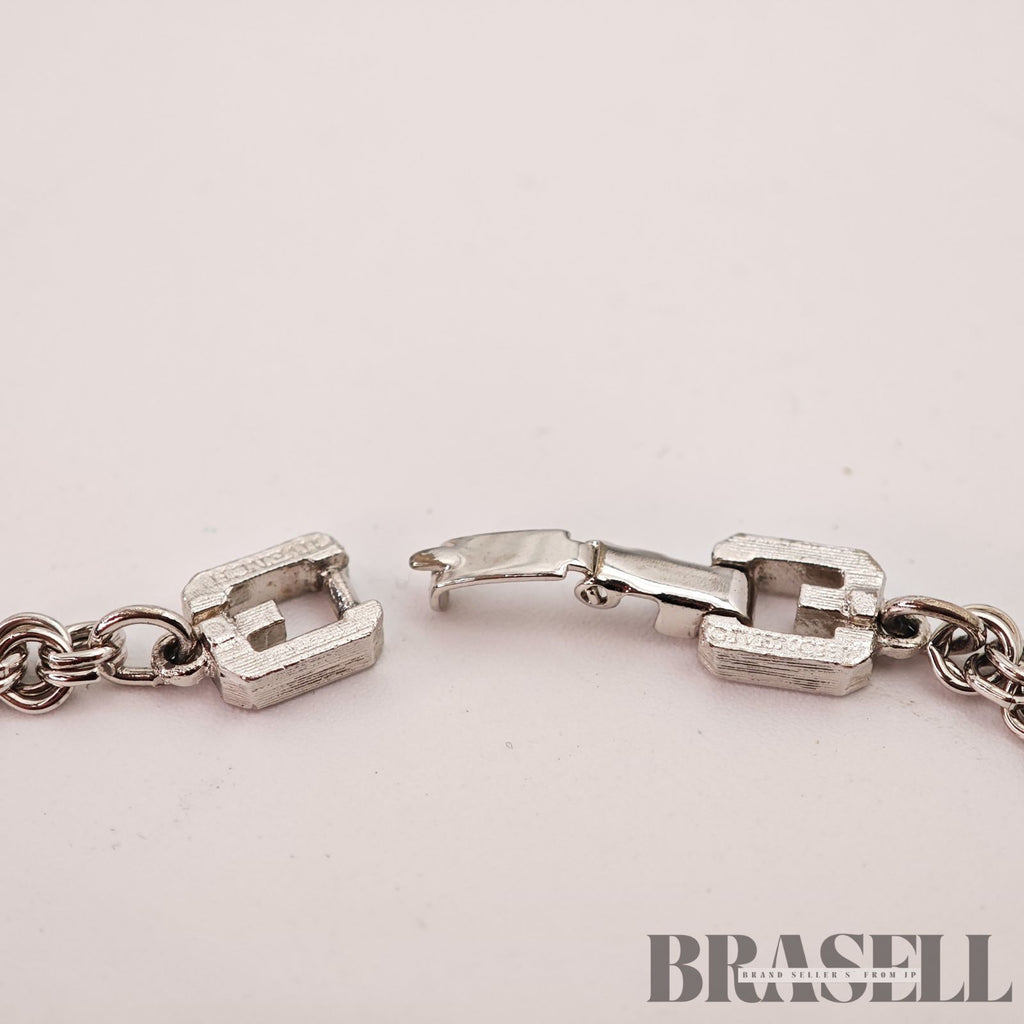 Givenchy G Logo Necklace Silver Tone Women's Vintage Necklace【ImportFeeFREE】