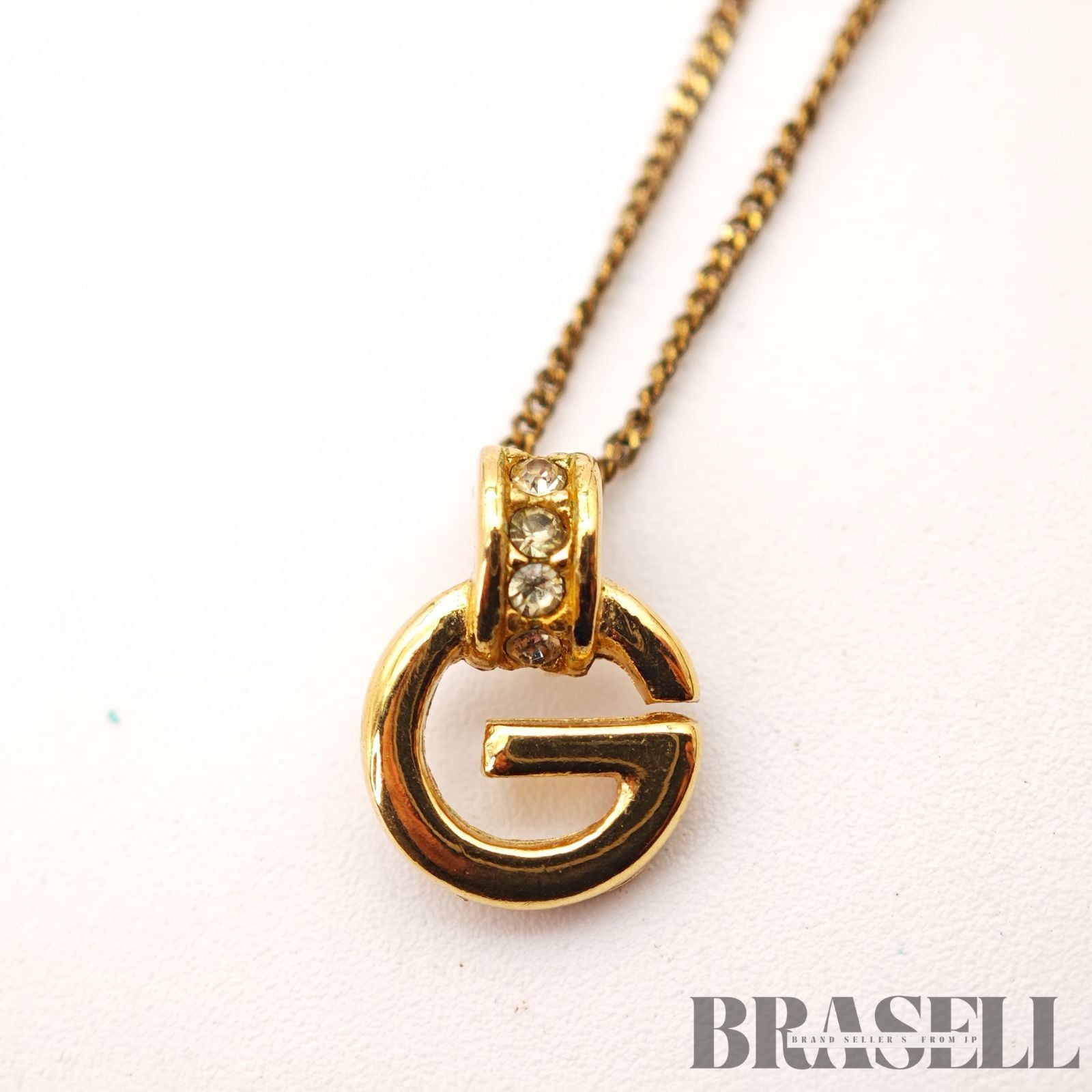 Givenchy G Logo Necklace Gold Tone Vintage Necklace【ImportFeeFREE】