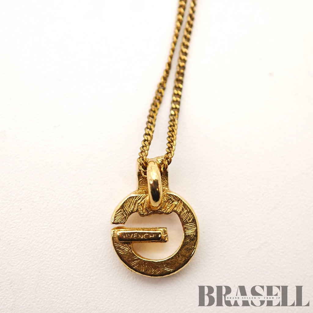 Givenchy G Logo Necklace Gold Tone Vintage Necklace【ImportFeeFREE】