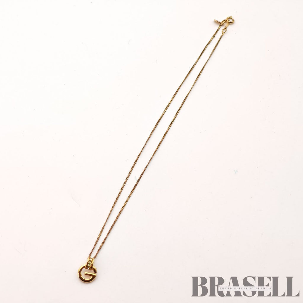 Givenchy G Logo Necklace Gold Tone Vintage Necklace【ImportFeeFREE】