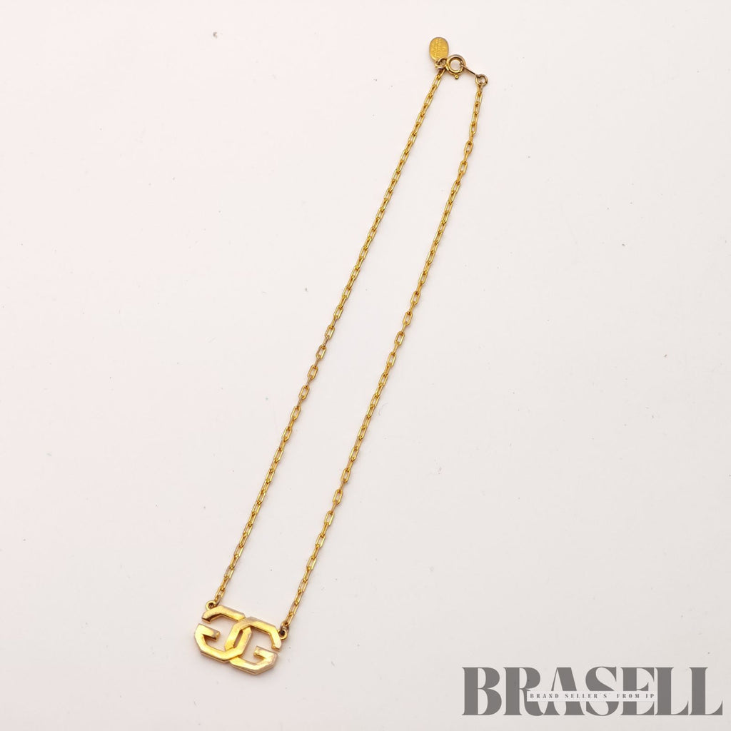 Givenchy G Logo Gold Tone Necklace Fashion Jewelry Pendant【ImportFeeFREE】