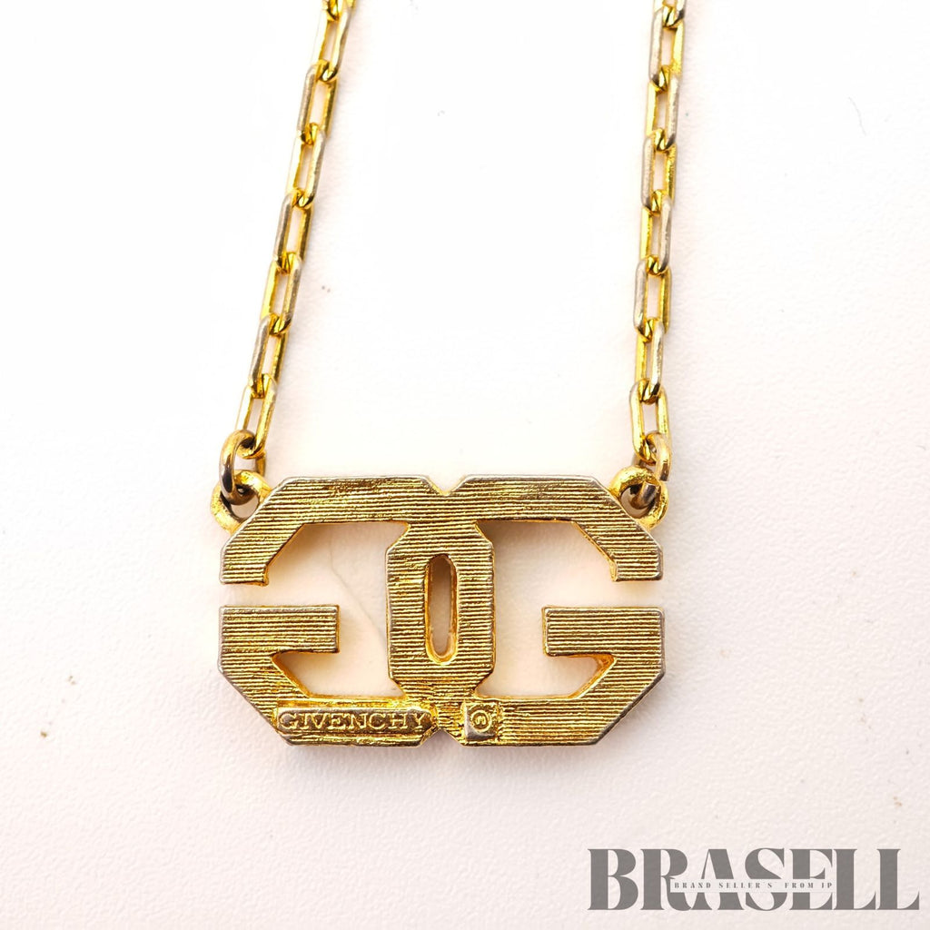 Givenchy G Logo Gold Tone Necklace Fashion Jewelry Pendant【ImportFeeFREE】