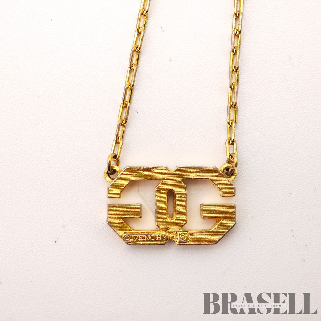 Givenchy G Logo Gold Tone Necklace Fashion Jewelry Pendant【ImportFeeFREE】