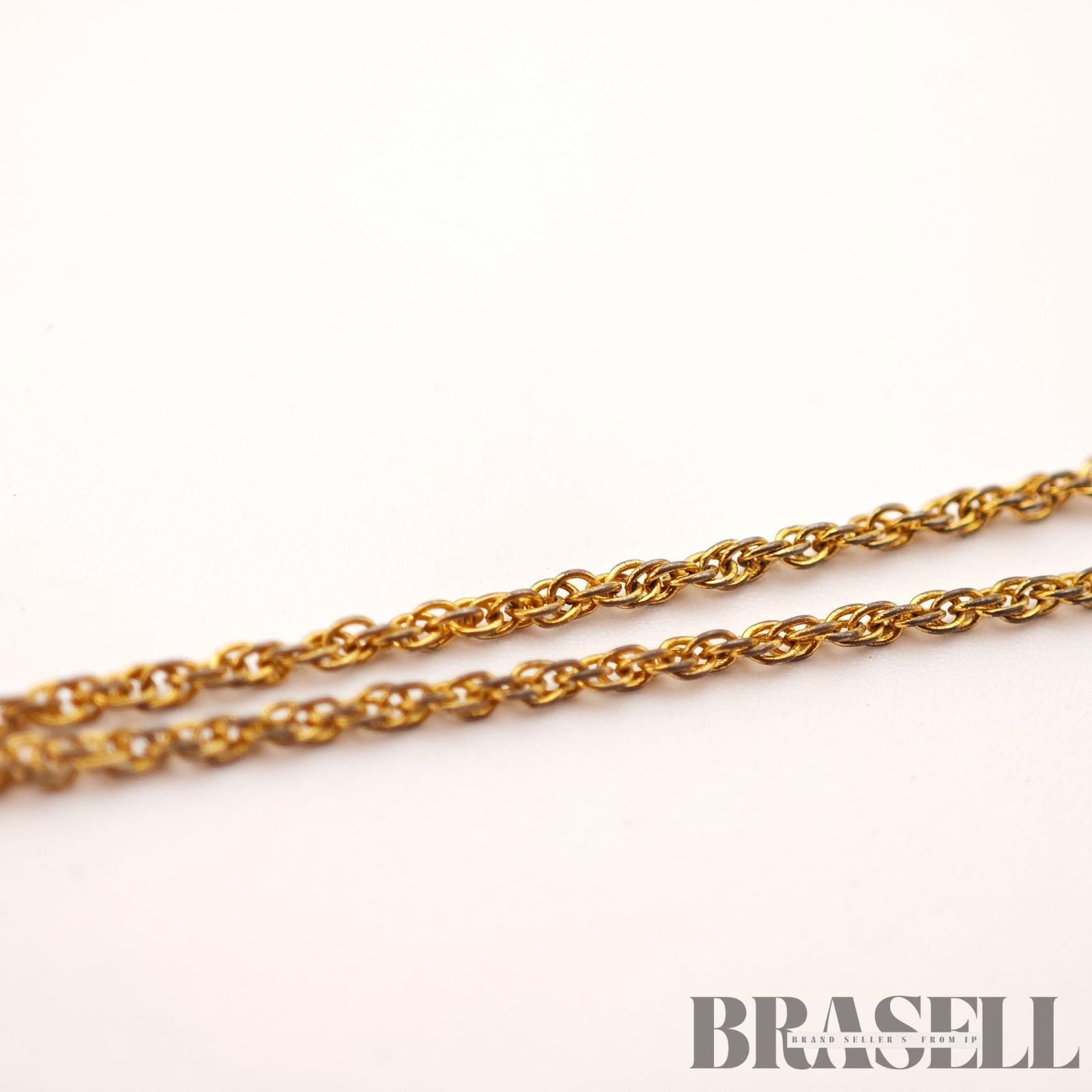 Givenchy G Logo Rhinestone Gold Tone Necklace Pendant 【ImportFeeFREE】