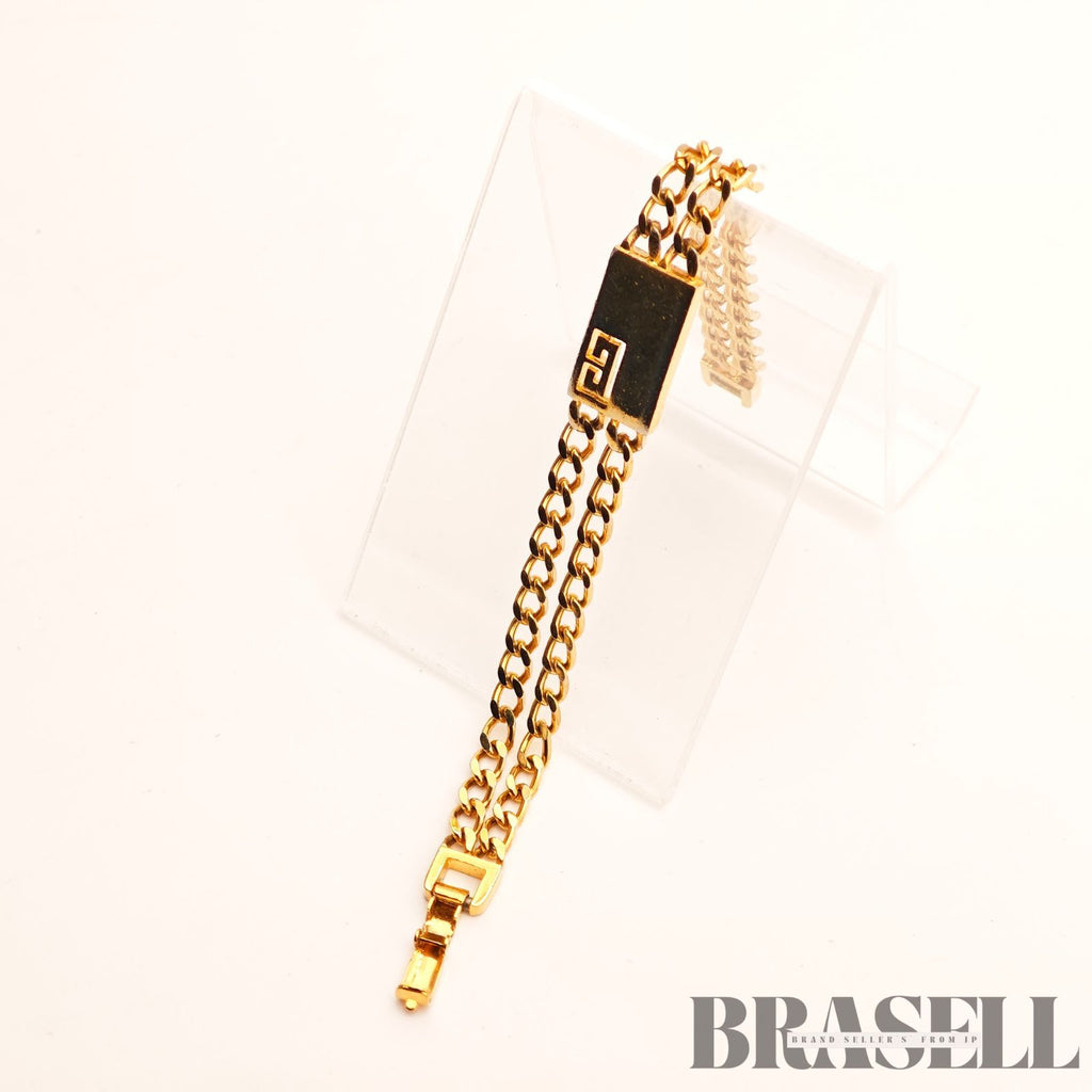Givenchy Gold Tone Chain Bracelet G Logo Women's Vintage 【ImportFeeFREE】