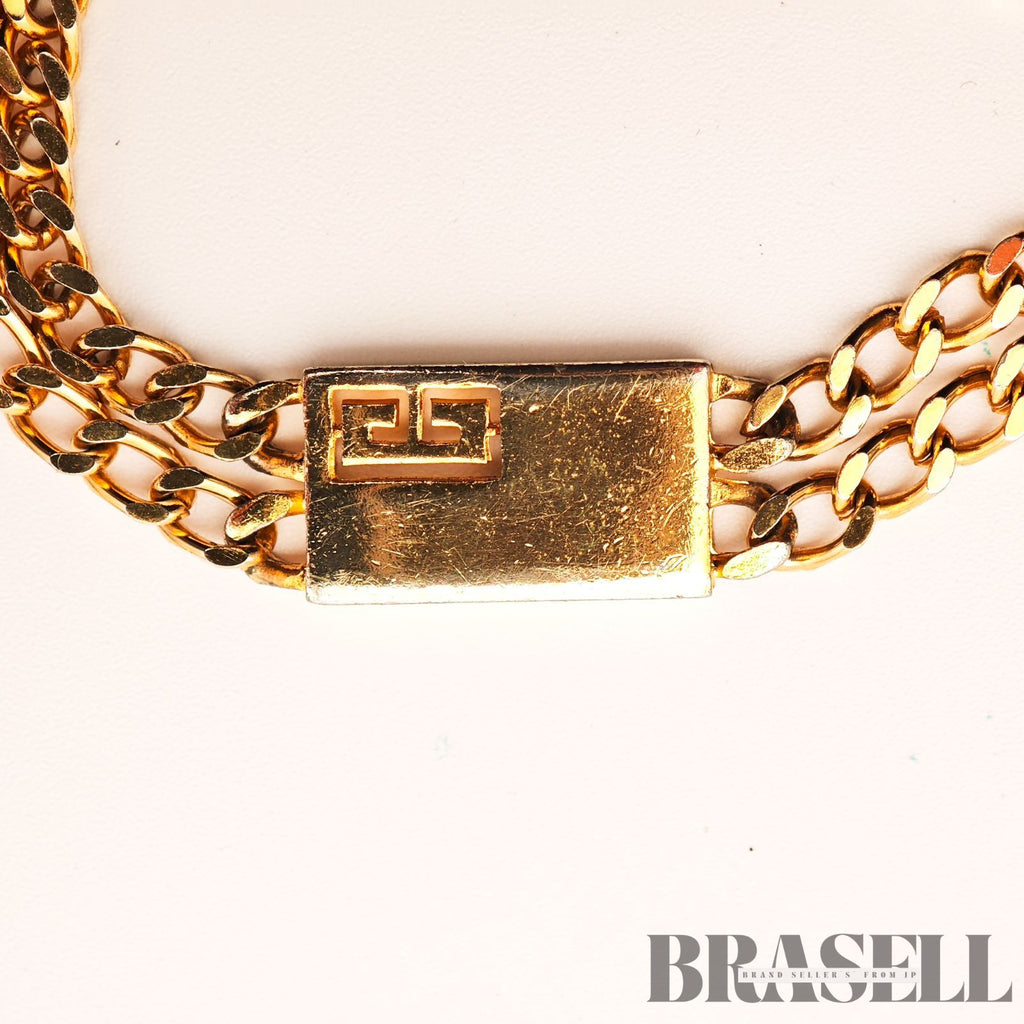 Givenchy Gold Tone Chain Bracelet G Logo Women's Vintage 【ImportFeeFREE】