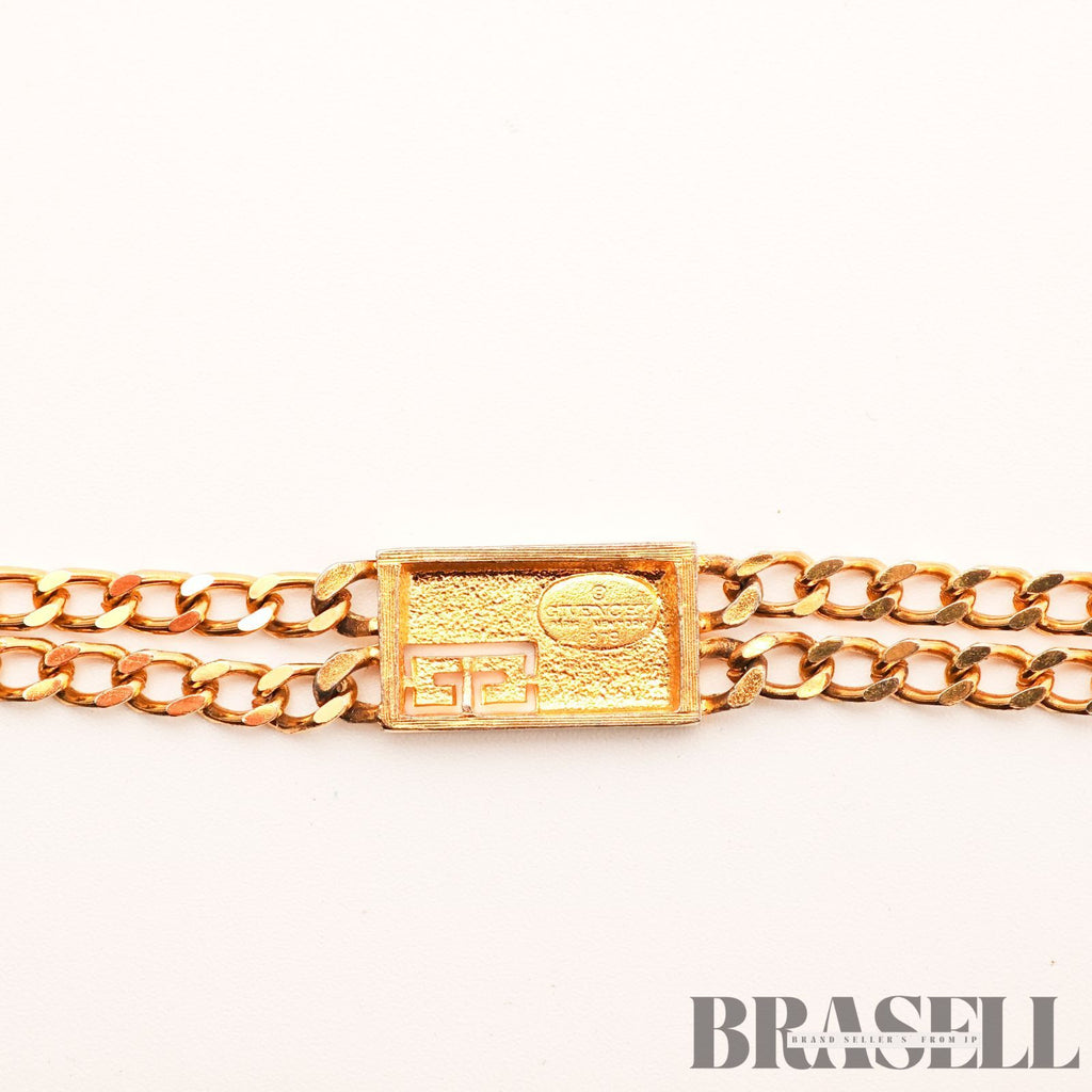 Givenchy Gold Tone Chain Bracelet G Logo Women's Vintage 【ImportFeeFREE】