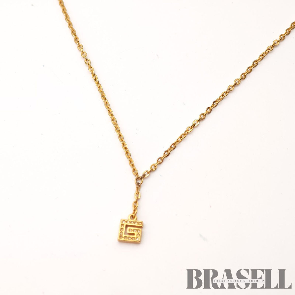 Givenchy G Logo Rhinestone Gold Tone Necklace Vintage 【ImportFeeFREE】