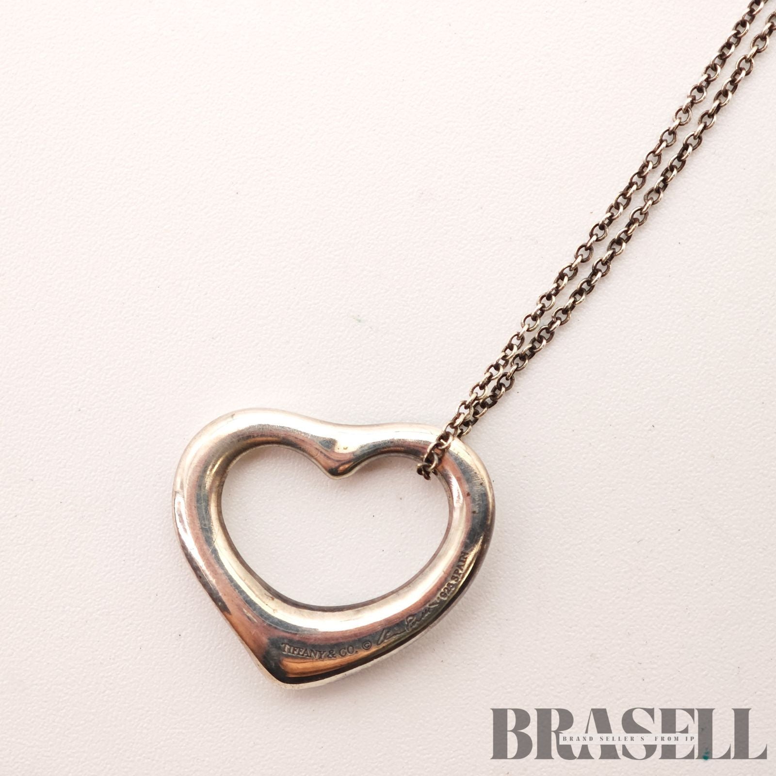 Tiffany & Co. Open Heart Necklace Sterling Silver Women's 【ImportFeeFREE】
