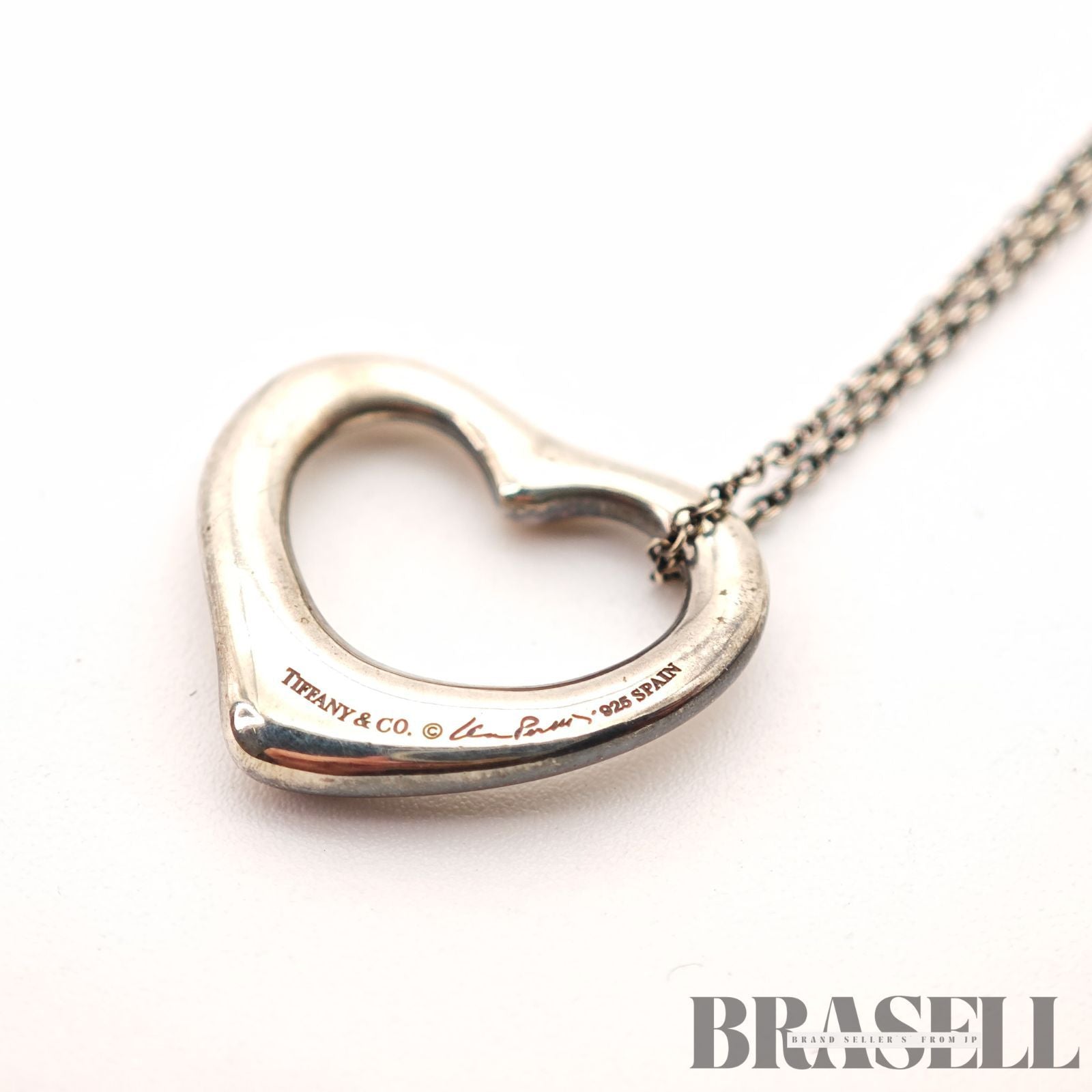 Tiffany & Co. Open Heart Necklace Sterling Silver Women's 【ImportFeeFREE】