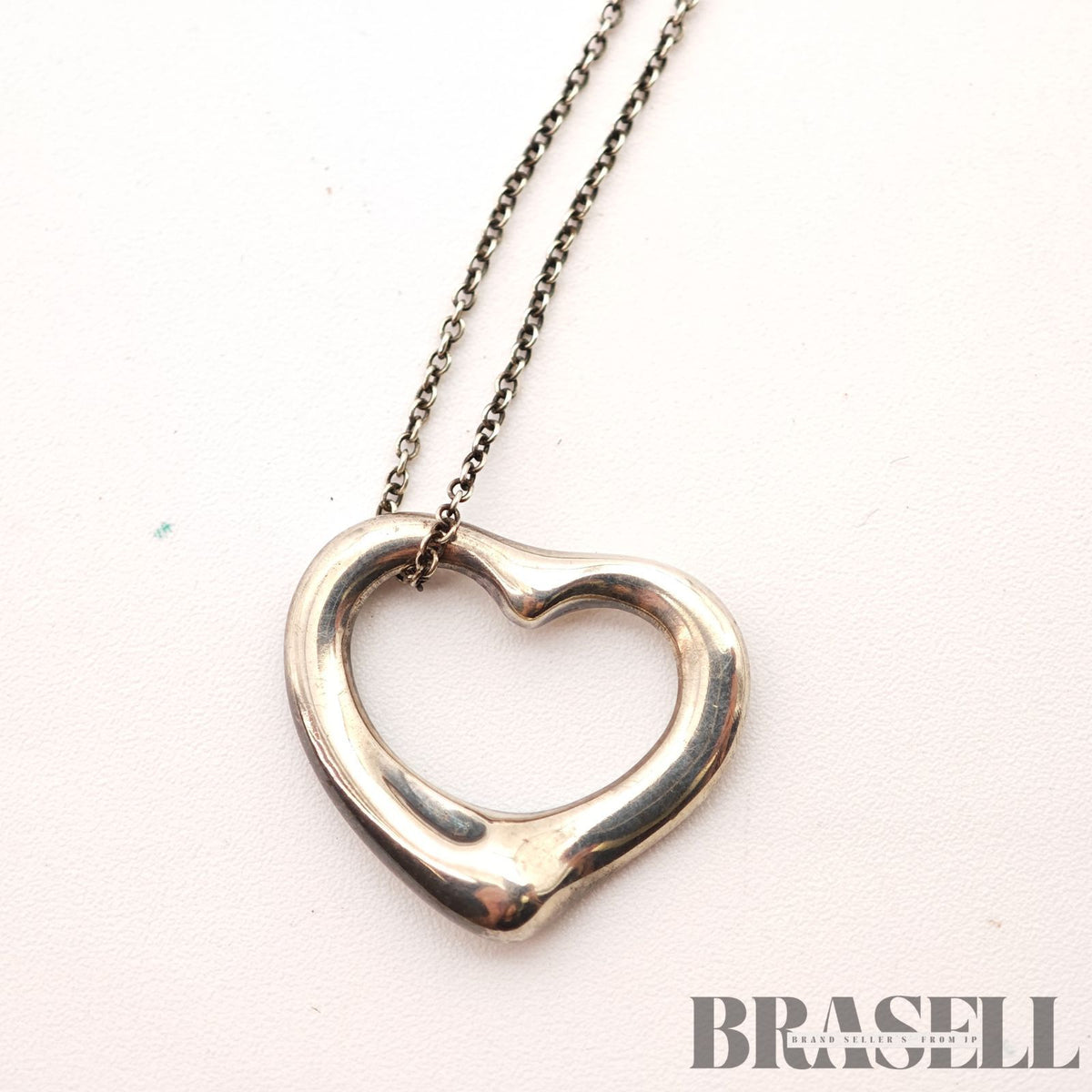 Tiffany & Co. Open Heart Necklace Sterling Silver Women's 【ImportFeeFREE】