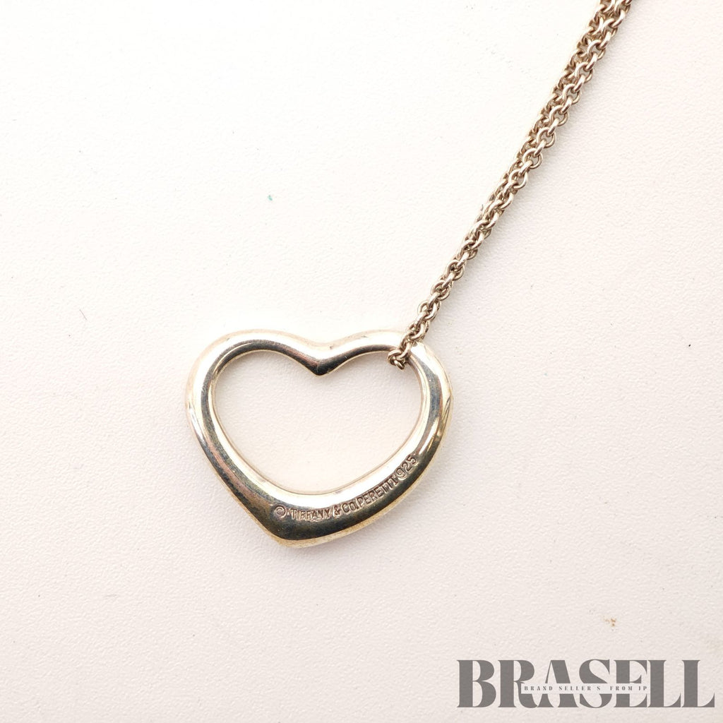 Tiffany & Co. Open Heart Necklace Sterling Silver 41.5cm【ImportFeeFREE】