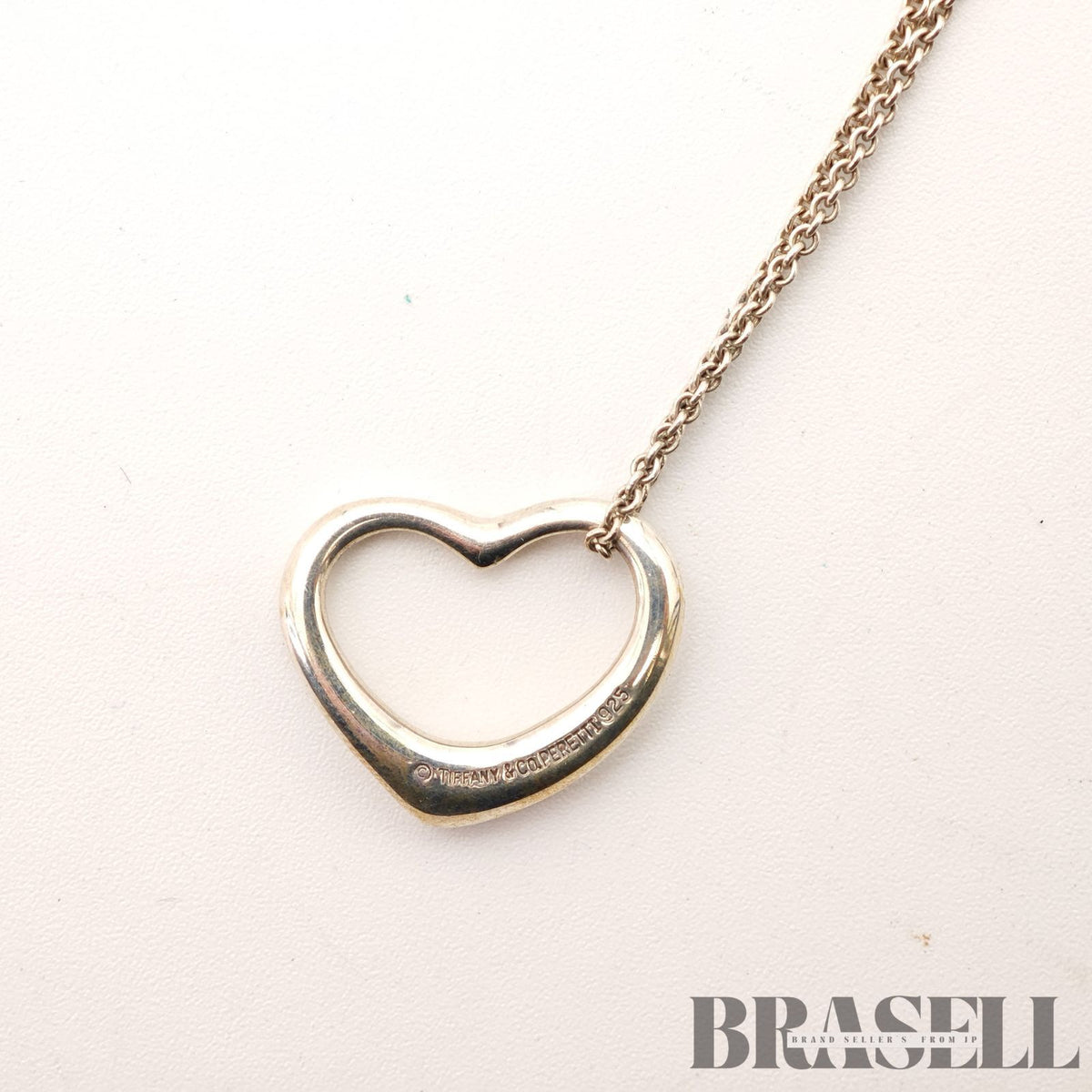 Tiffany & Co. Open Heart Necklace Sterling Silver 41.5cm【ImportFeeFREE】