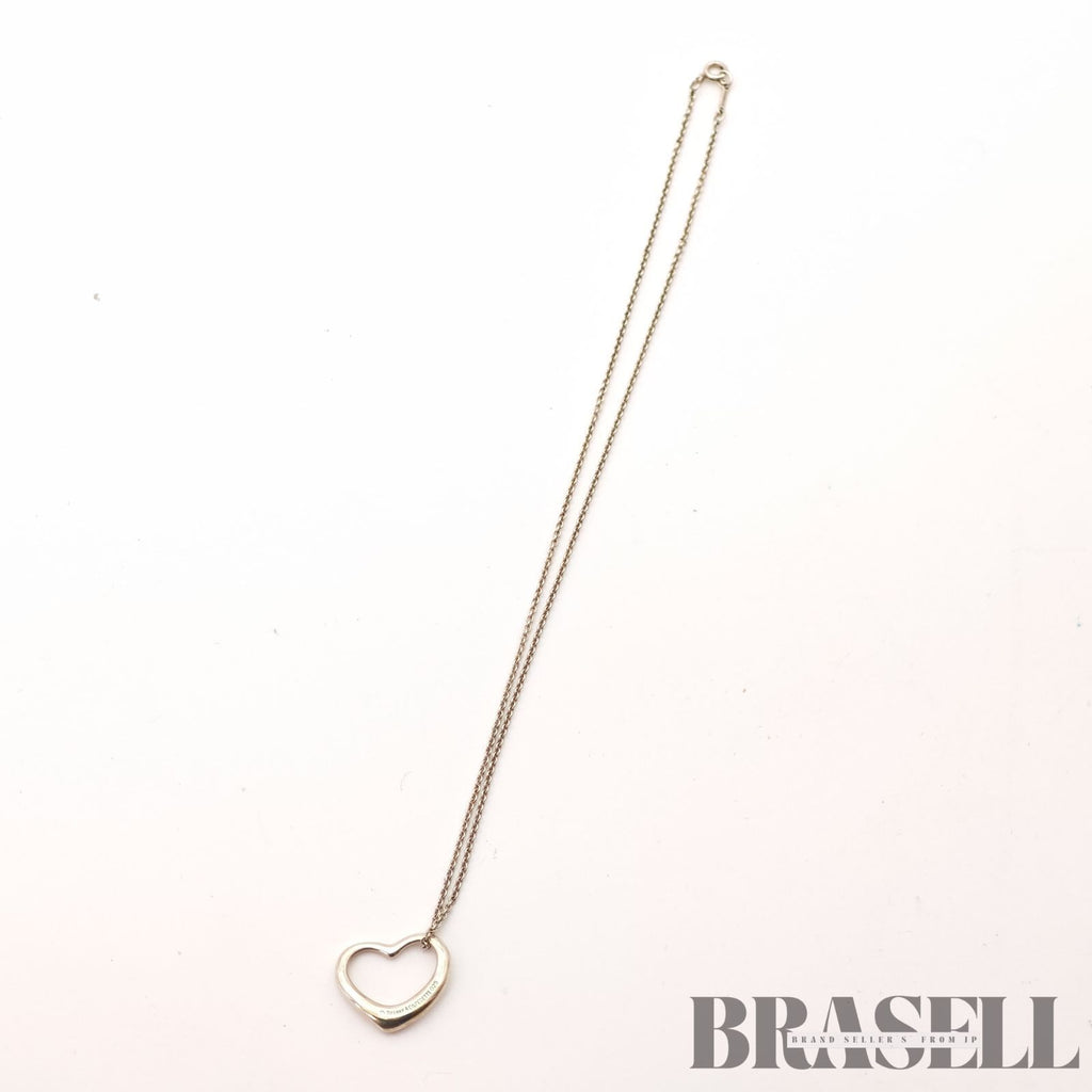 Tiffany & Co. Open Heart Necklace Sterling Silver 41.5cm【ImportFeeFREE】