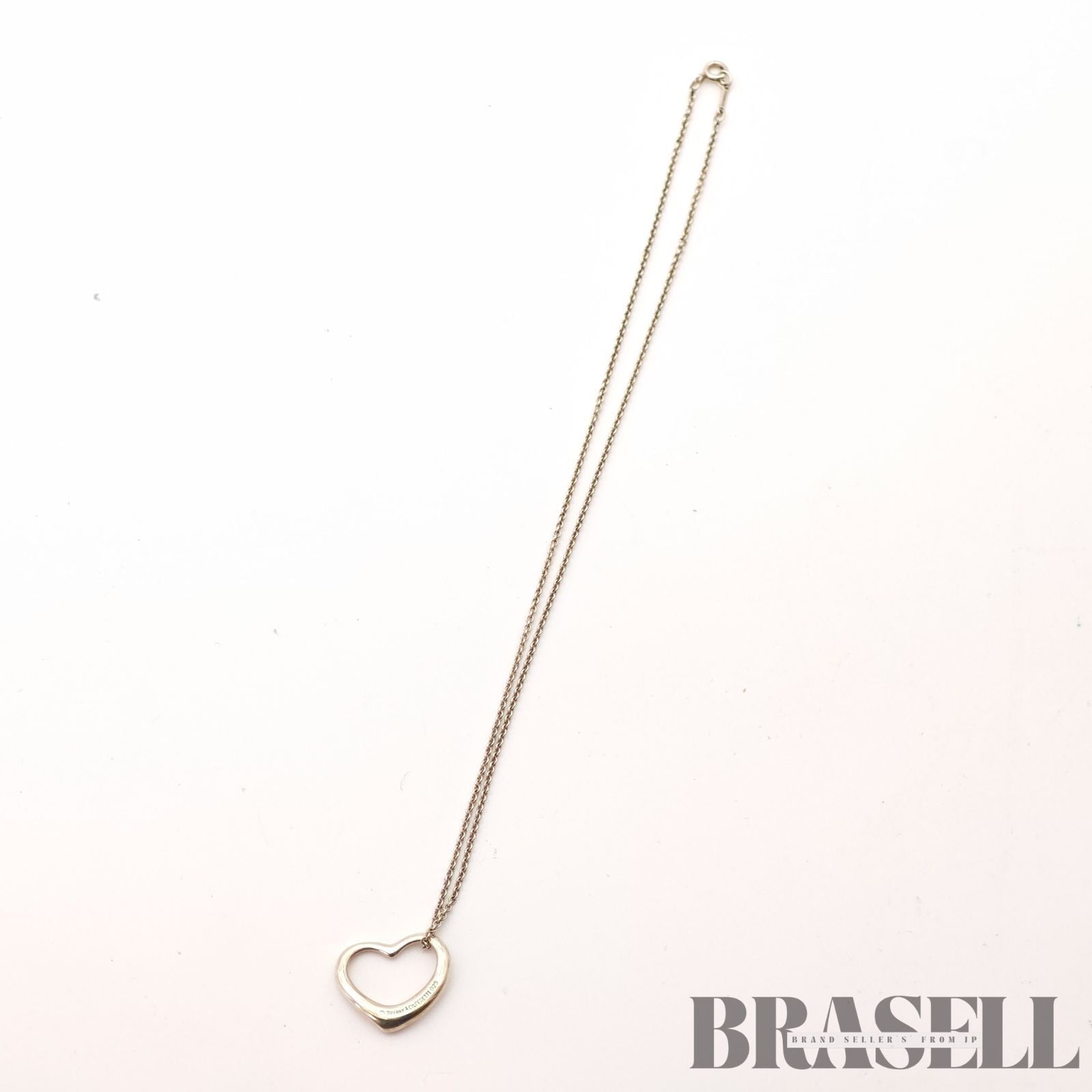 Tiffany & Co. Open Heart Necklace Sterling Silver 41.5cm【ImportFeeFREE】