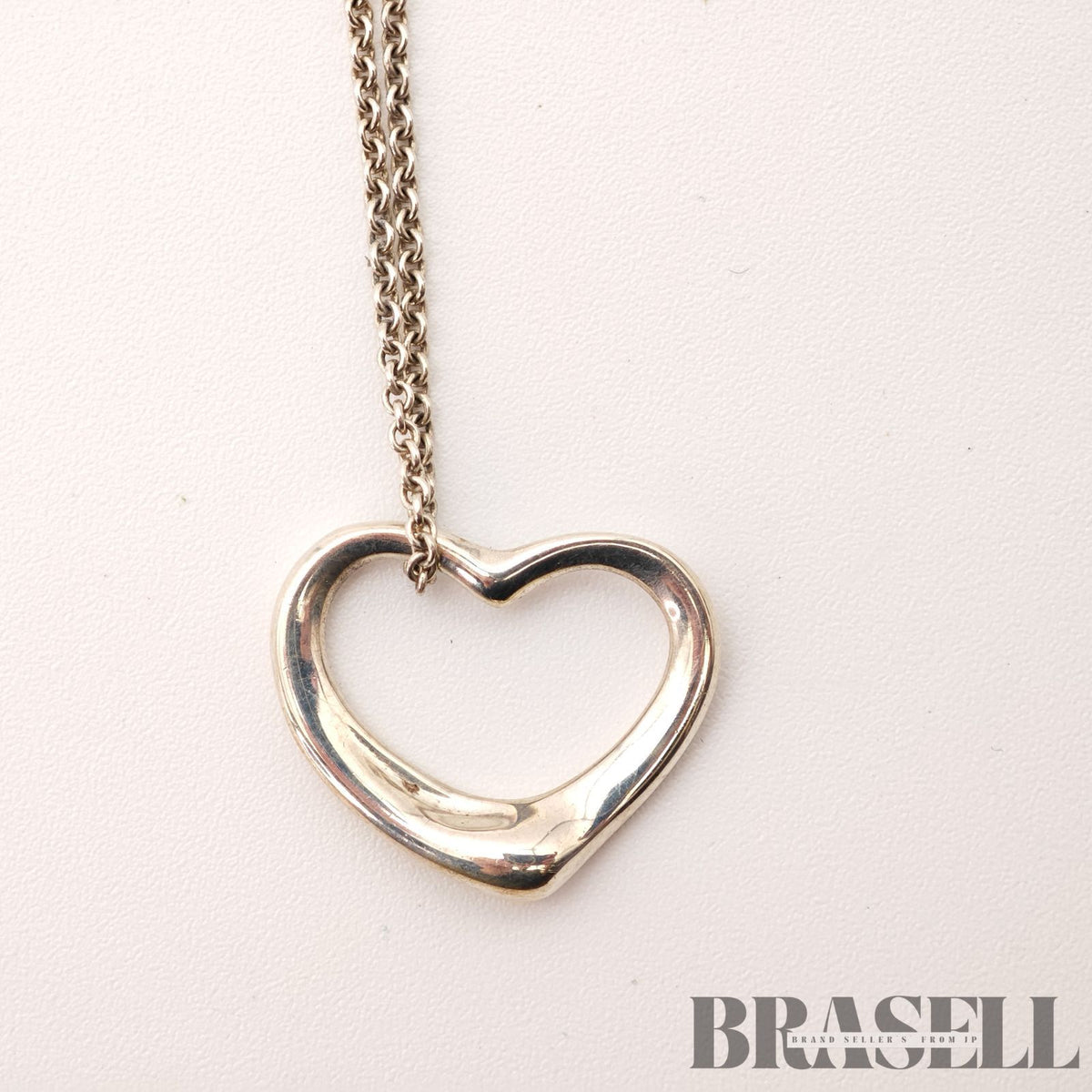 Tiffany & Co. Open Heart Necklace Sterling Silver 41.5cm【ImportFeeFREE】