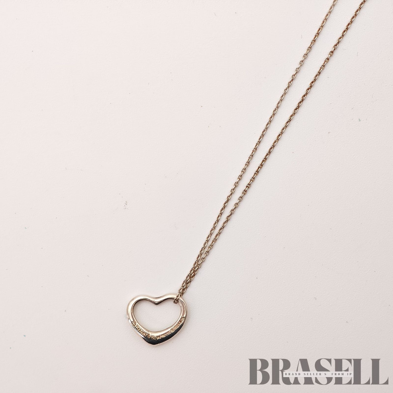 Tiffany & Co. Open Heart Necklace Sterling Silver 45cm【ImportFeeFREE】