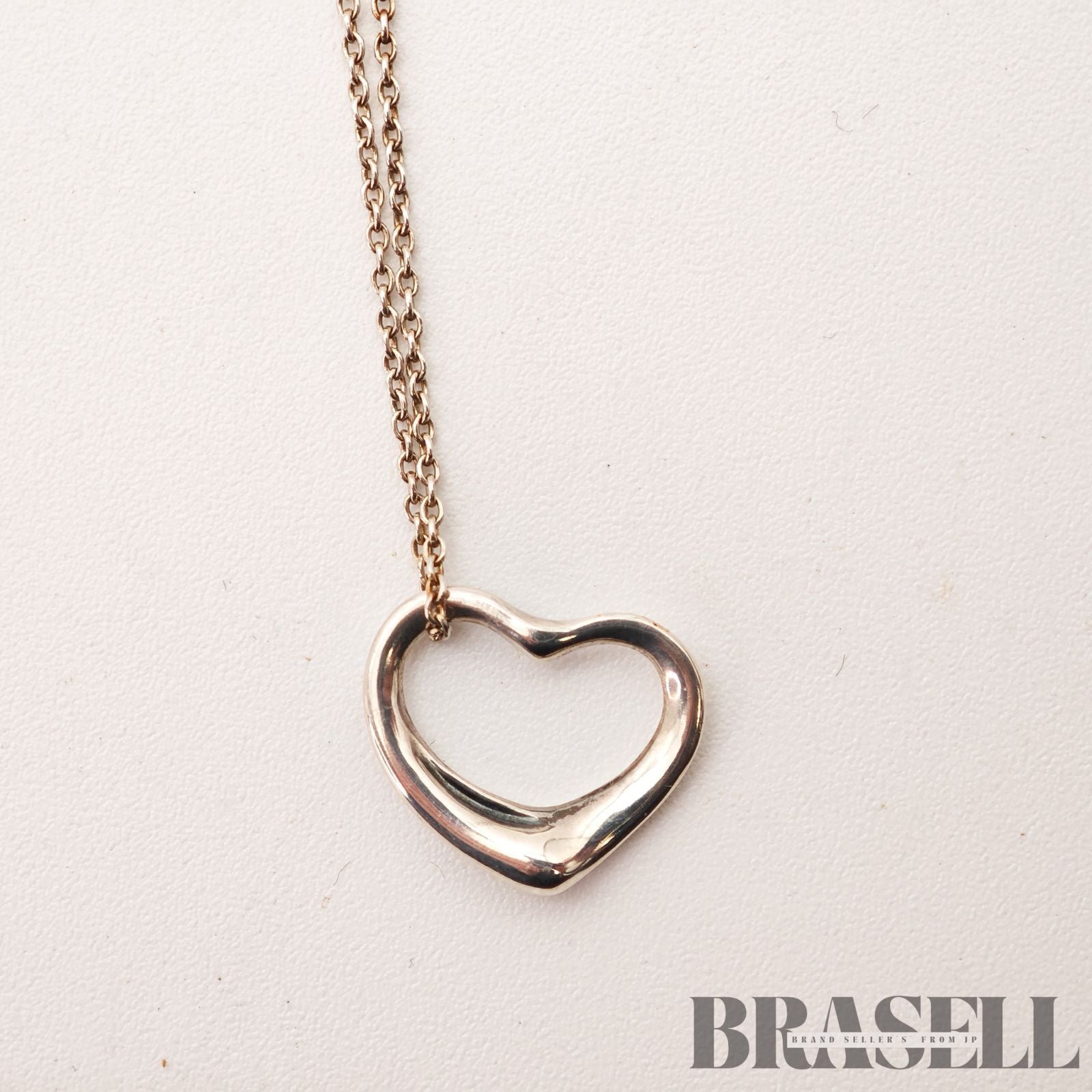 Tiffany & Co. Open Heart Necklace Sterling Silver 45cm【ImportFeeFREE】