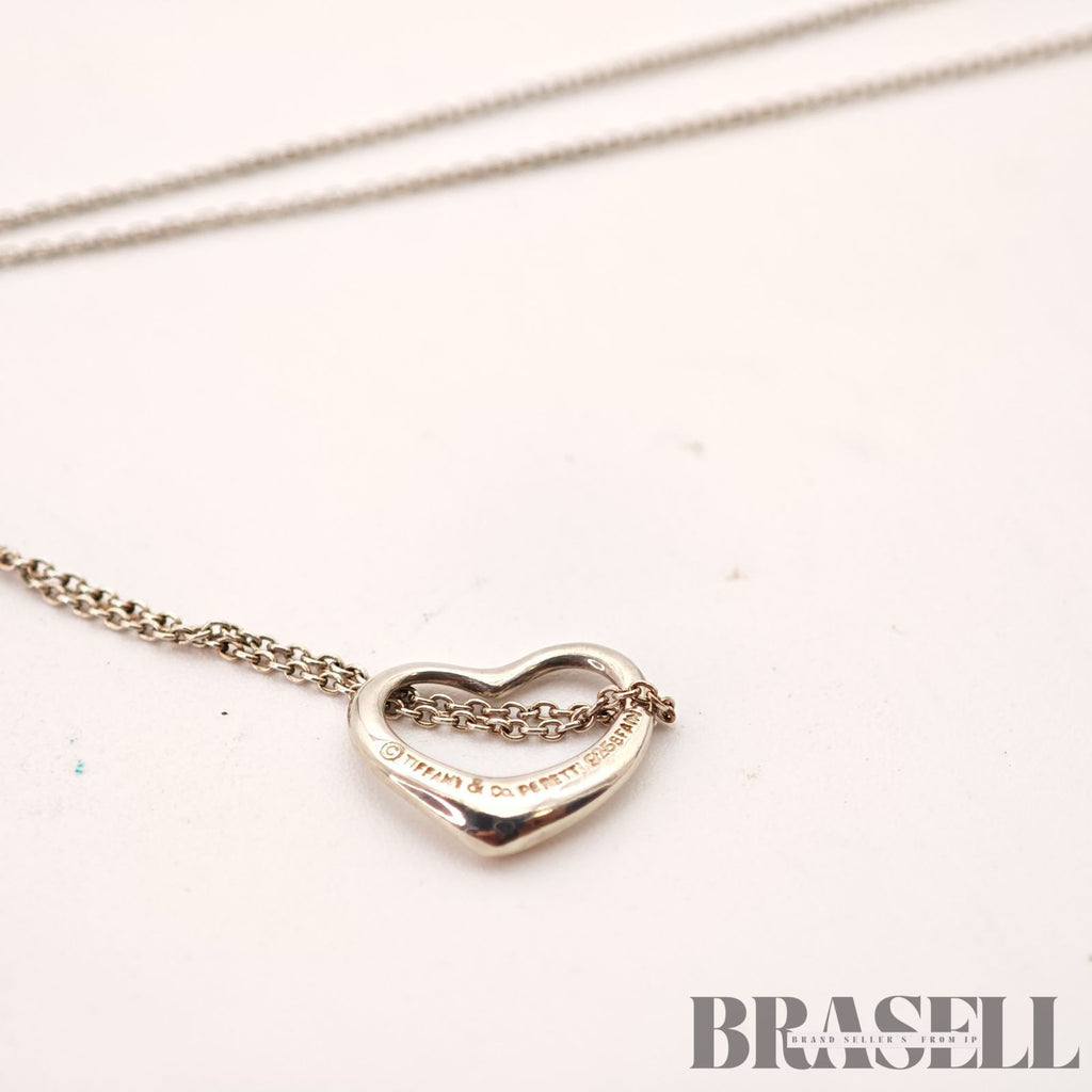 Tiffany & Co. Open Heart Necklace Sterling Silver 45cm【ImportFeeFREE】