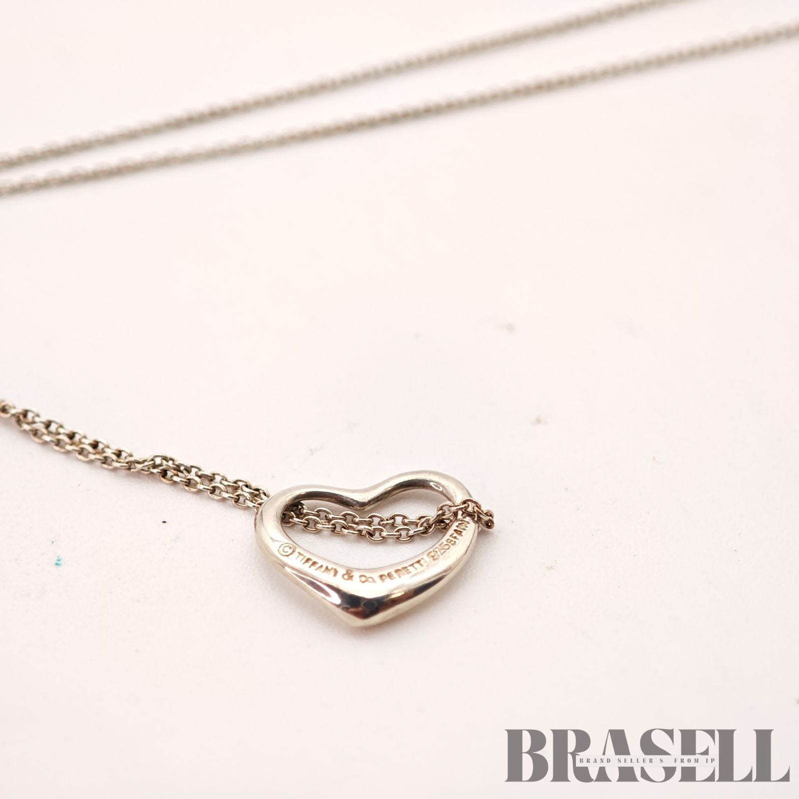 Tiffany & Co. Open Heart Necklace Sterling Silver 45cm【ImportFeeFREE】