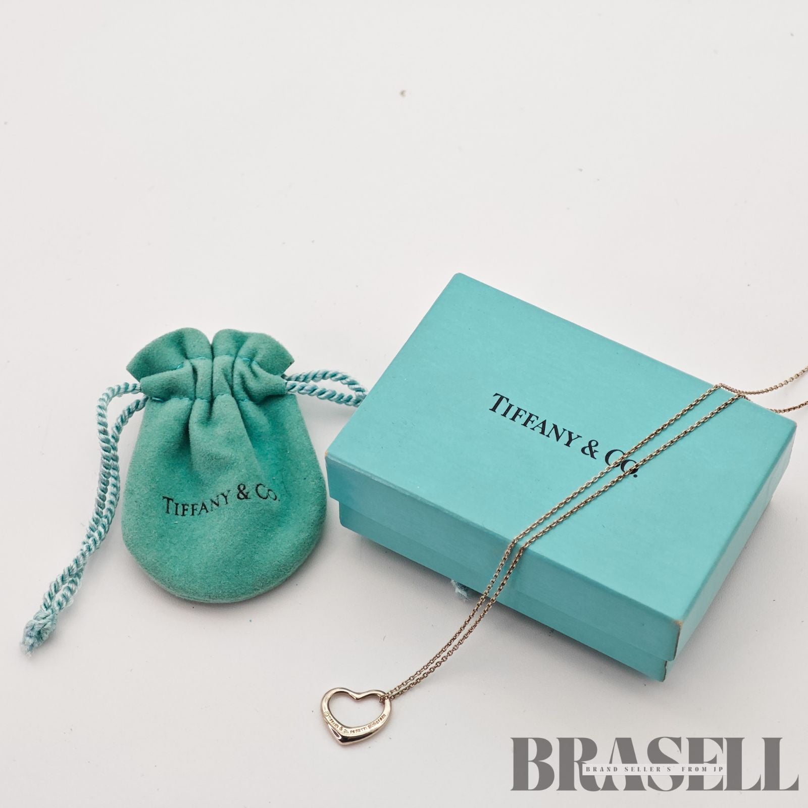 Tiffany & Co. Open Heart Necklace Sterling Silver 45cm【ImportFeeFREE】