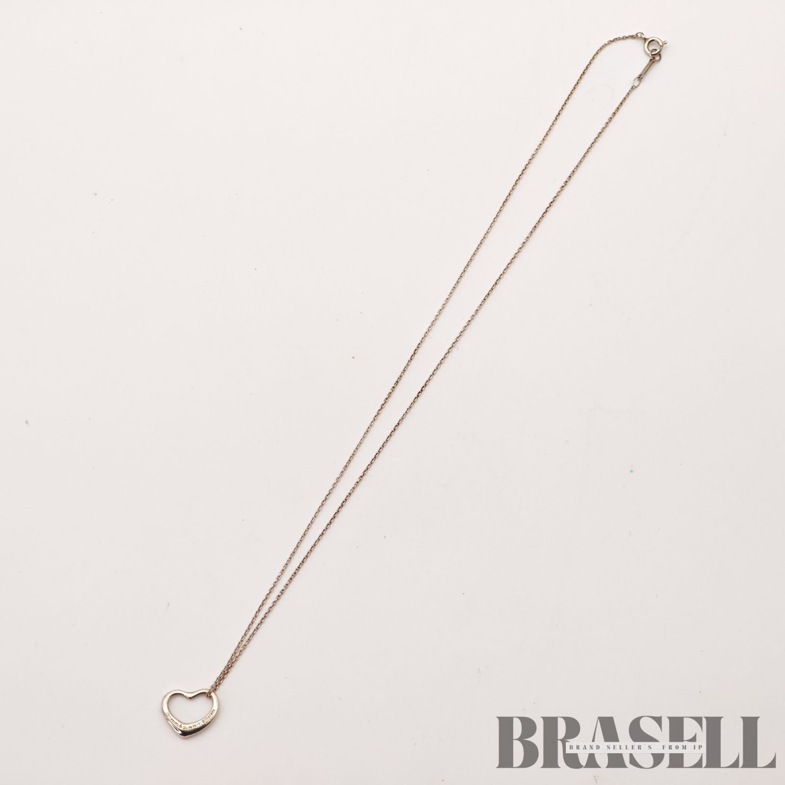Tiffany & Co. Open Heart Necklace Sterling Silver 45cm【ImportFeeFREE】