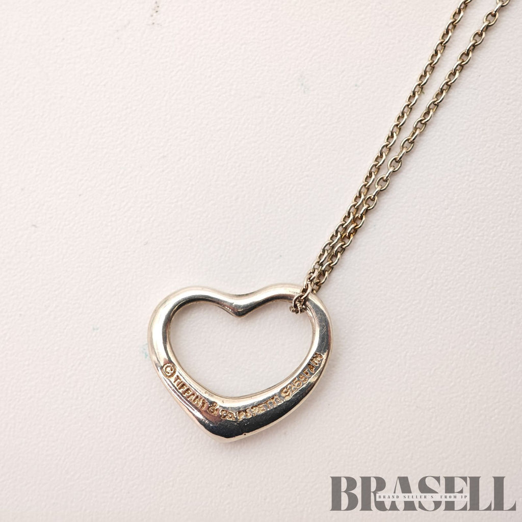 Tiffany & Co. Open Heart Necklace Sterling Silver 45cm【ImportFeeFREE】