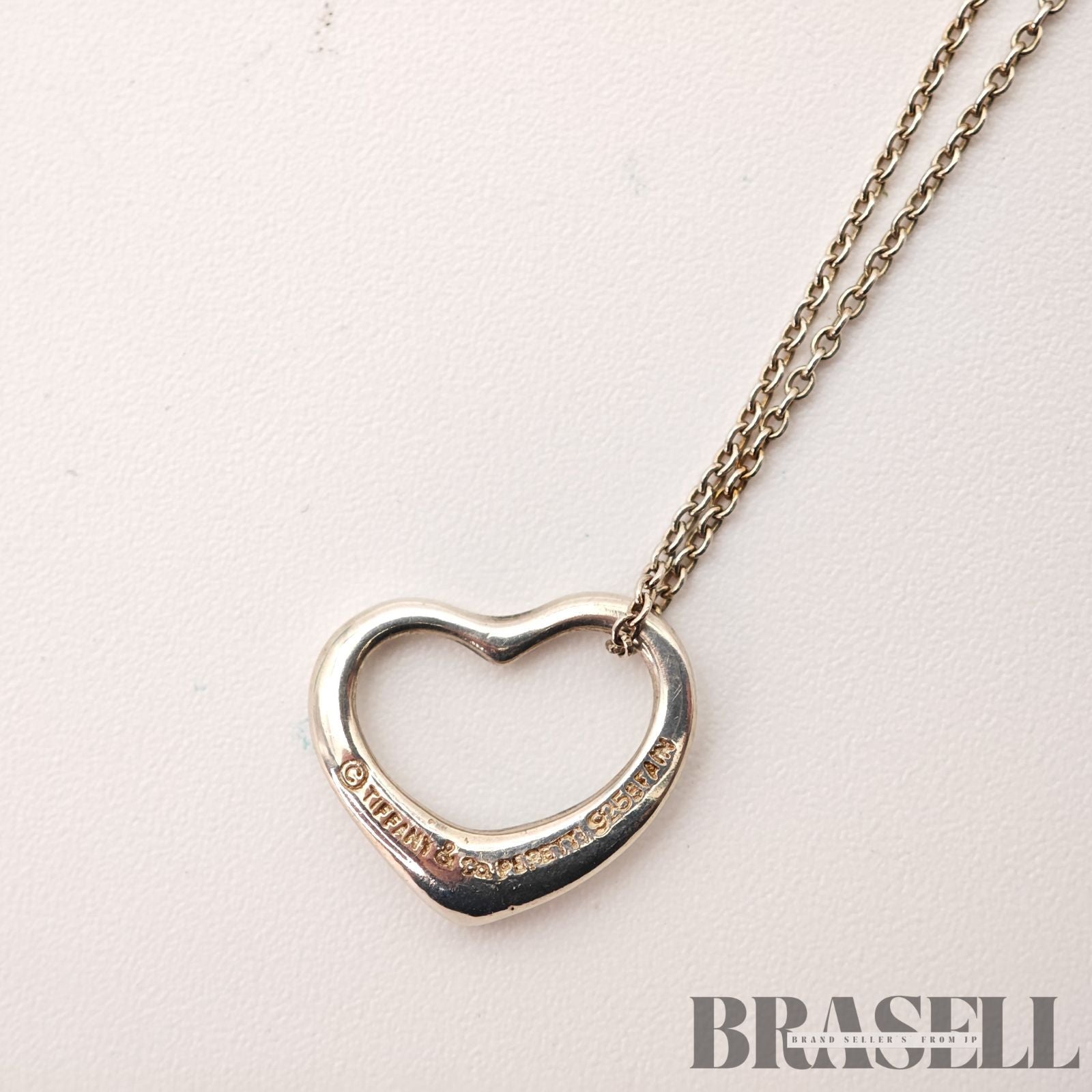 Tiffany & Co. Open Heart Necklace Sterling Silver 45cm【ImportFeeFREE】