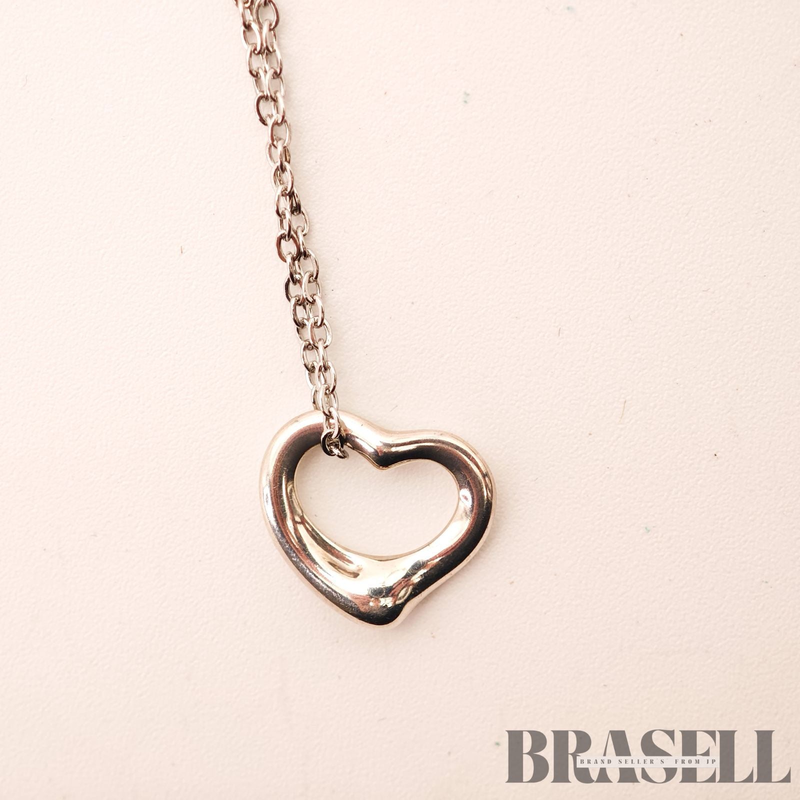 Tiffany & Co. Open Heart Necklace Sterling Necklace 45.5cm【ImportFeeFREE】