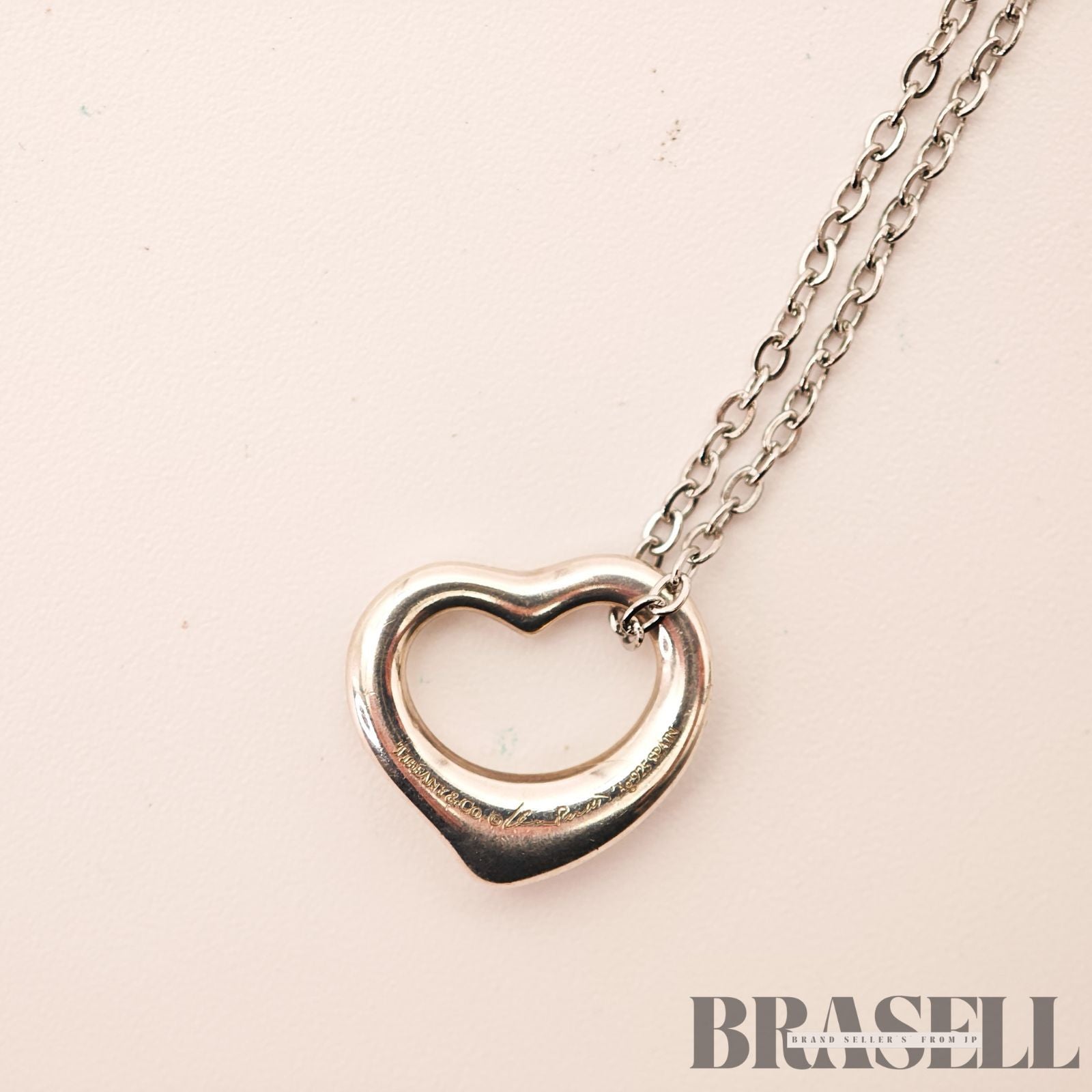 Tiffany & Co. Open Heart Necklace Sterling Necklace 45.5cm【ImportFeeFREE】