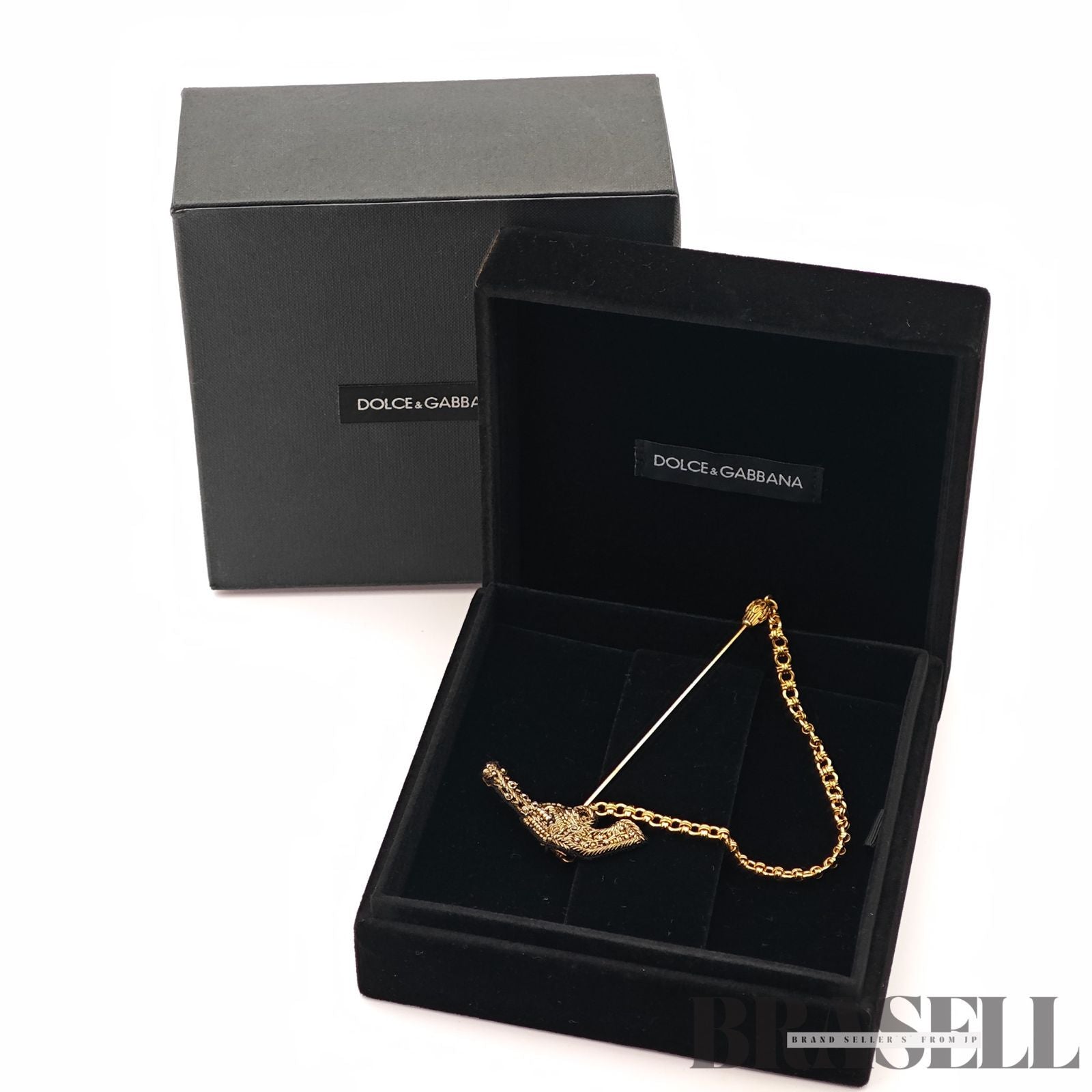 Dolce & Gabbana Jewel Gun Brooch Gold Tone Pin Badge 【ImportFeeFREE】