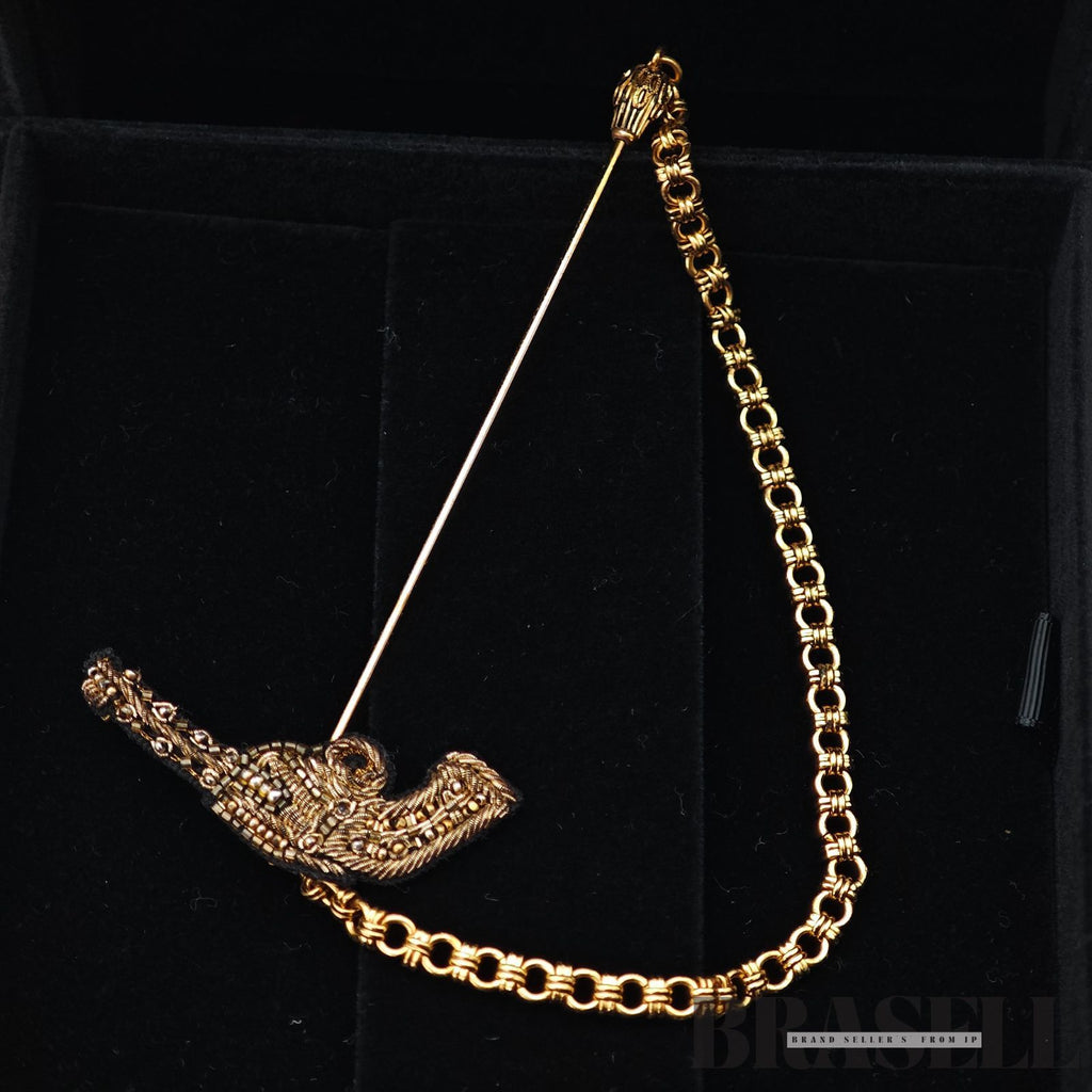 Dolce & Gabbana Jewel Gun Brooch Gold Tone Pin Badge 【ImportFeeFREE】