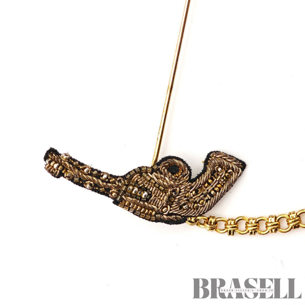 Dolce & Gabbana Jewel Gun Brooch Gold Tone Pin Badge 【ImportFeeFREE】