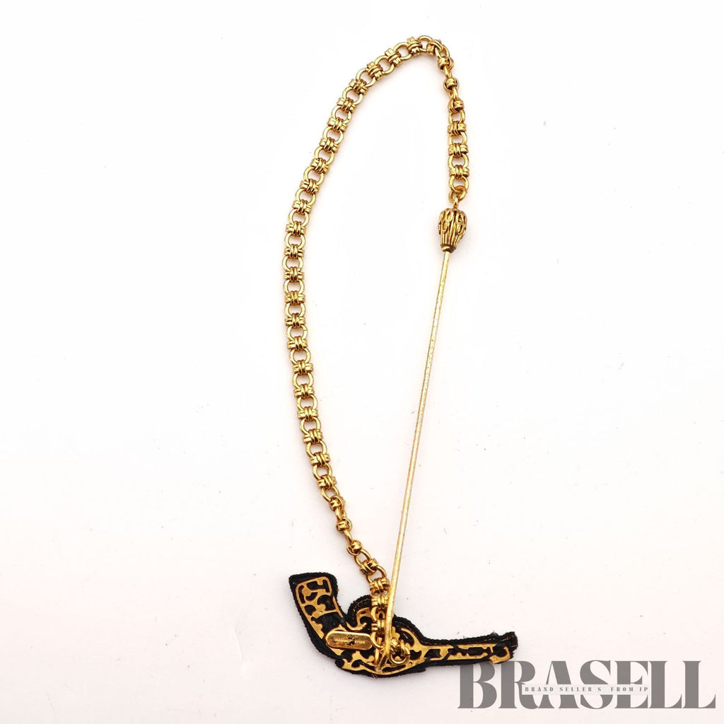 Dolce & Gabbana Jewel Gun Brooch Gold Tone Pin Badge 【ImportFeeFREE】