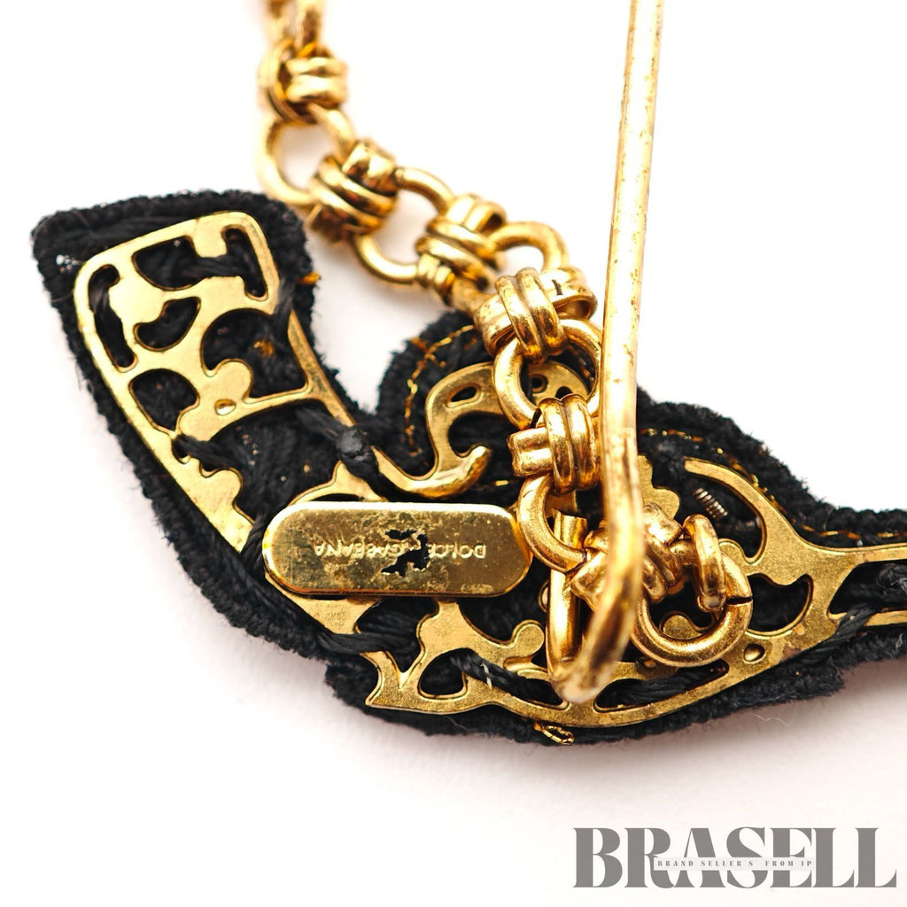 Dolce & Gabbana Jewel Gun Brooch Gold Tone Pin Badge 【ImportFeeFREE】