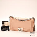 CHANEL Chanel Boy Chanel Flap Bag Beige Women's Guarantee Card【ImportFeeFREE】