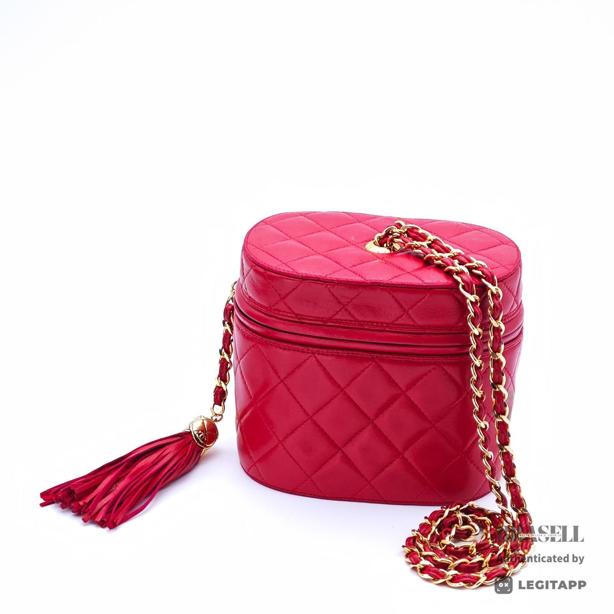 CHANEL Vanity Chain Bag Red Cylindrical Mini Shoulder Bag【ImportFeeFREE】