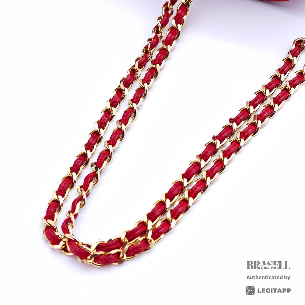 CHANEL Vanity Chain Bag Red Cylindrical Mini Shoulder Bag【ImportFeeFREE】