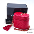 CHANEL Vanity Chain Bag Red Cylindrical Mini Shoulder Bag【ImportFeeFREE】