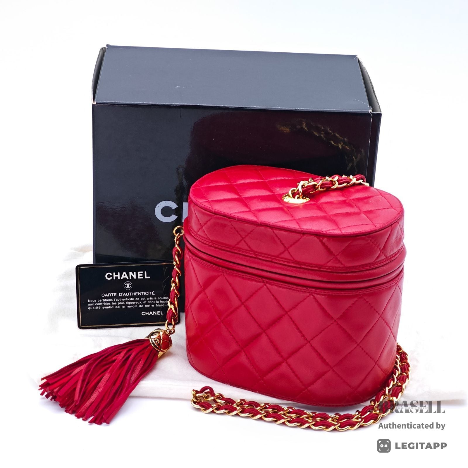 CHANEL Vanity Chain Bag Red Cylindrical Mini Shoulder Bag【ImportFeeFREE】