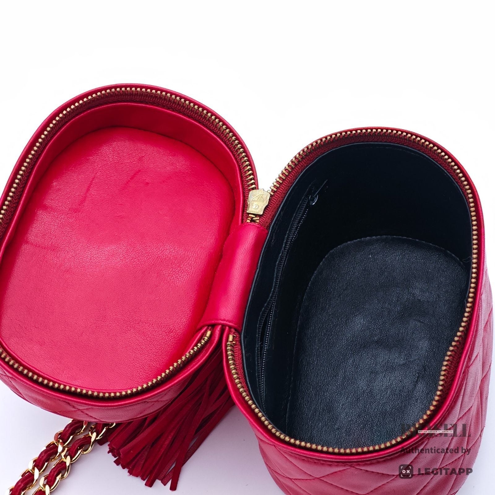 CHANEL Vanity Chain Bag Red Cylindrical Mini Shoulder Bag【ImportFeeFREE】