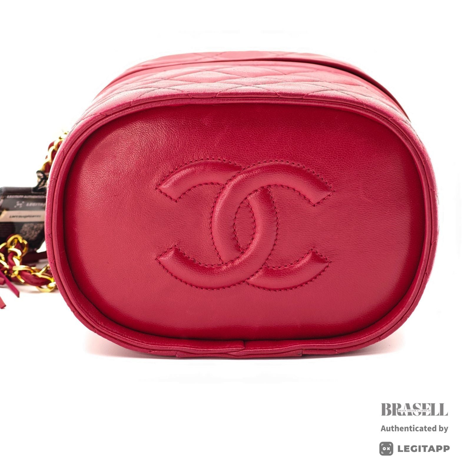 CHANEL Vanity Chain Bag Red Cylindrical Mini Shoulder Bag【ImportFeeFREE】