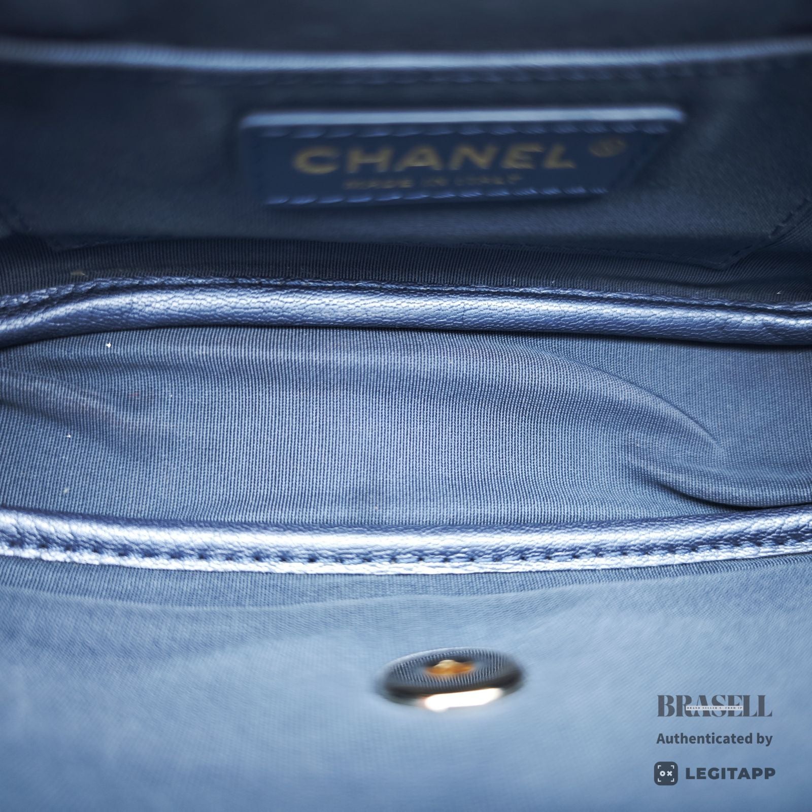 CHANEL Matelasse Metallic Shoulder Bag Blue Women's Dust Bag【ImportFeeFREE】
