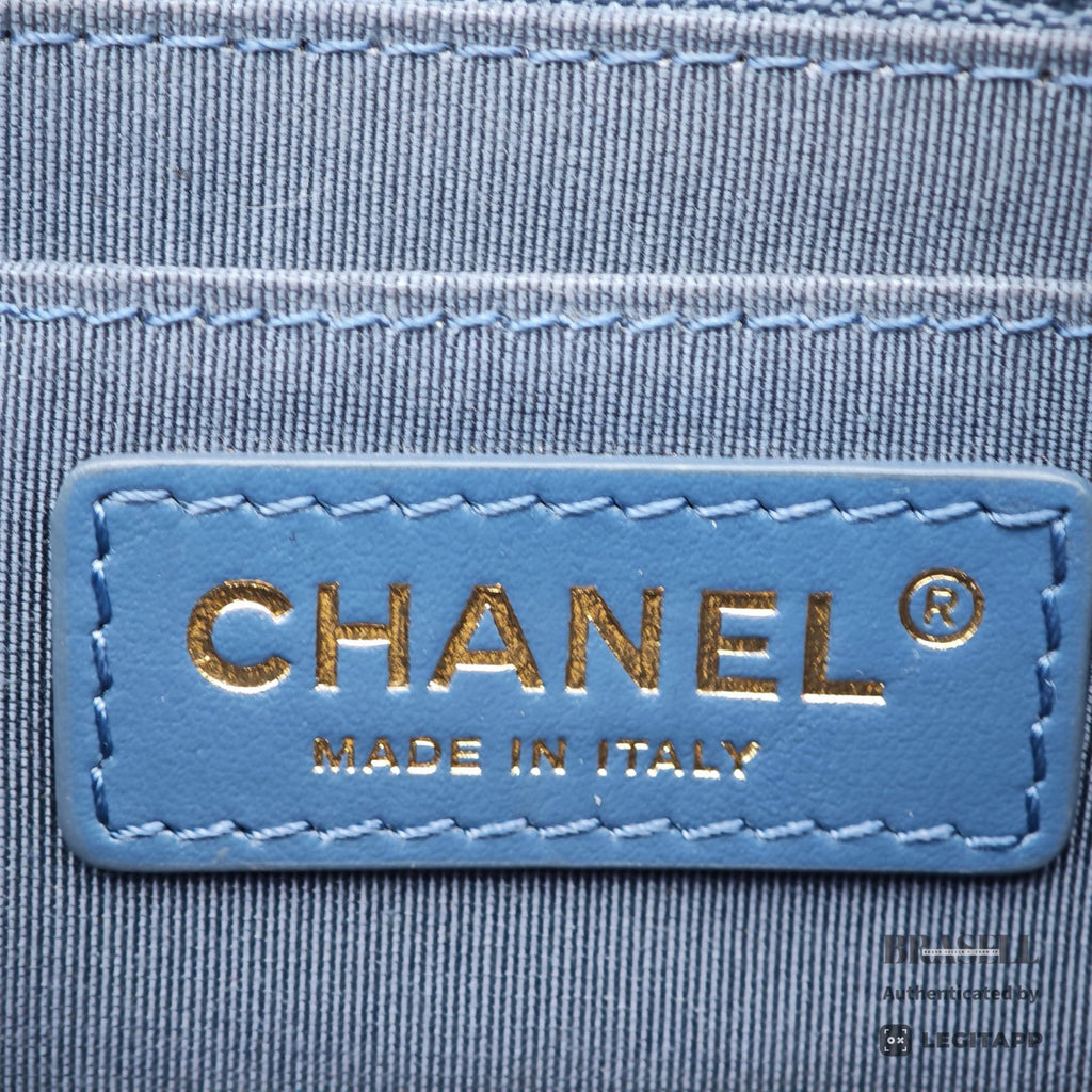 CHANEL Matelasse Metallic Shoulder Bag Blue Women's Dust Bag【ImportFeeFREE】